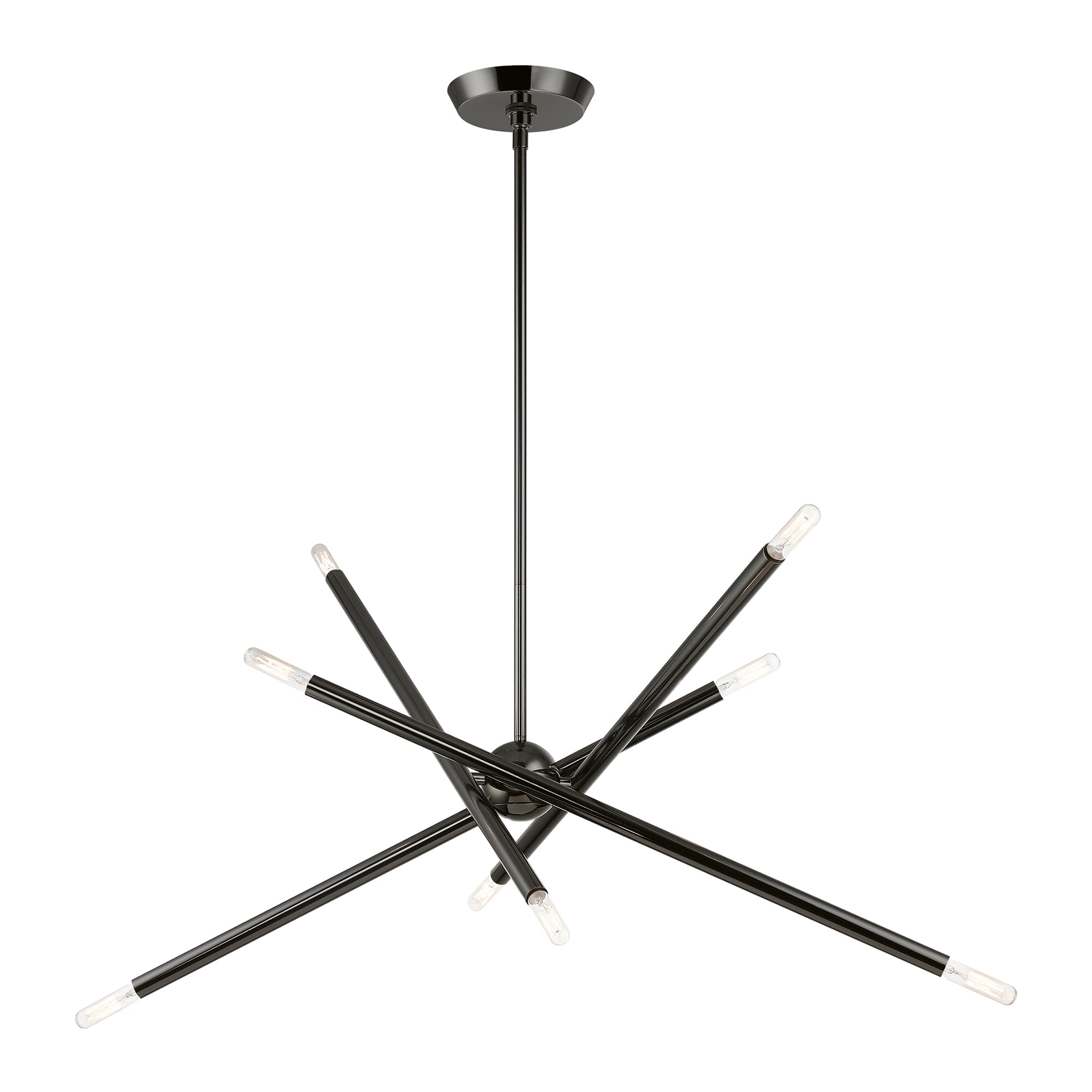 Soho Organic Asymmetrical 8-Light Black Chrome Chandelier