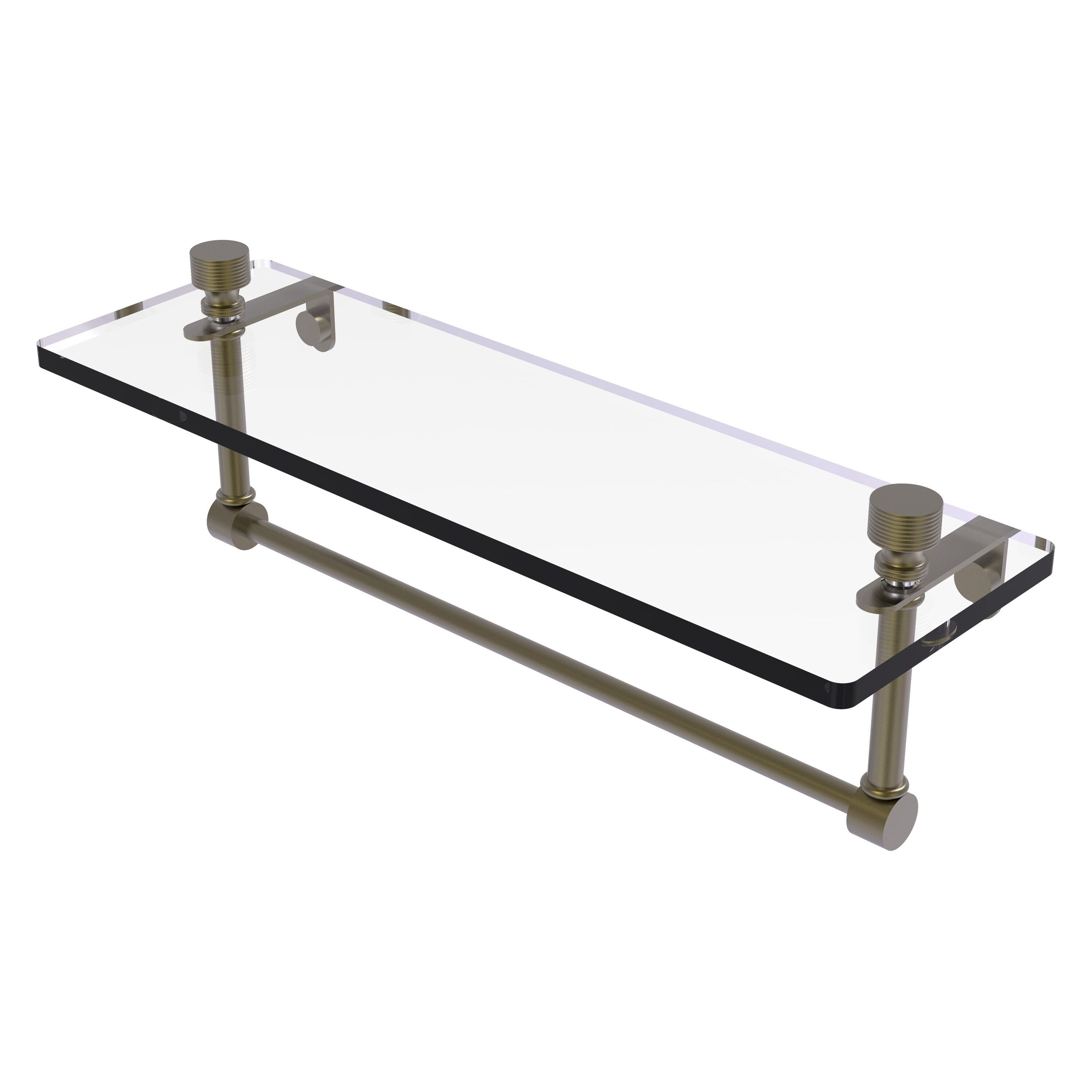 Allied Brass FT-1/16TB-ABR Foxtrot Antique Brass Wall mount Bathroom Shelf ( 16-in x 5-in x 5-in )