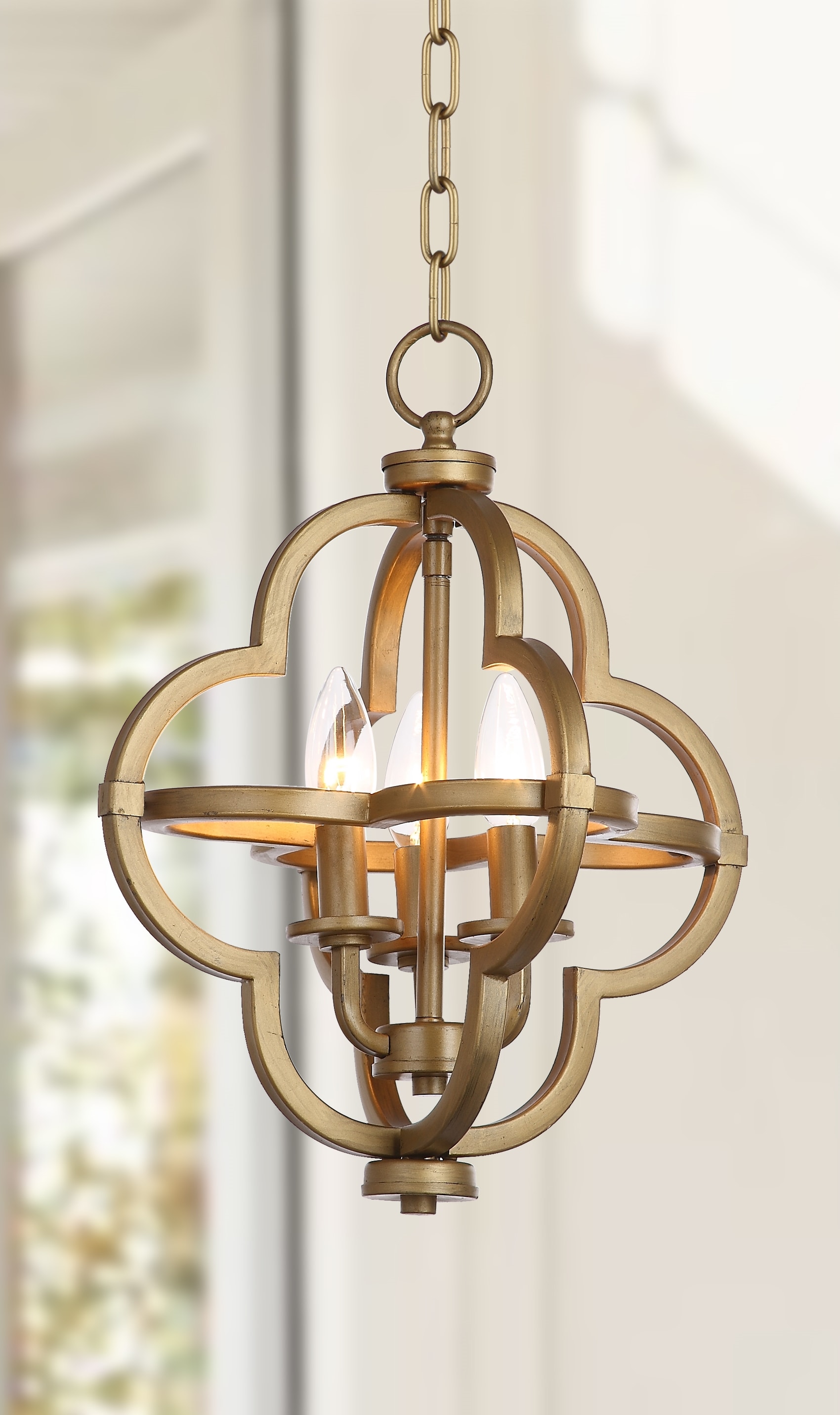 Modern Farmhouse Gold 12.25" Orb Adjustable Pendant Light