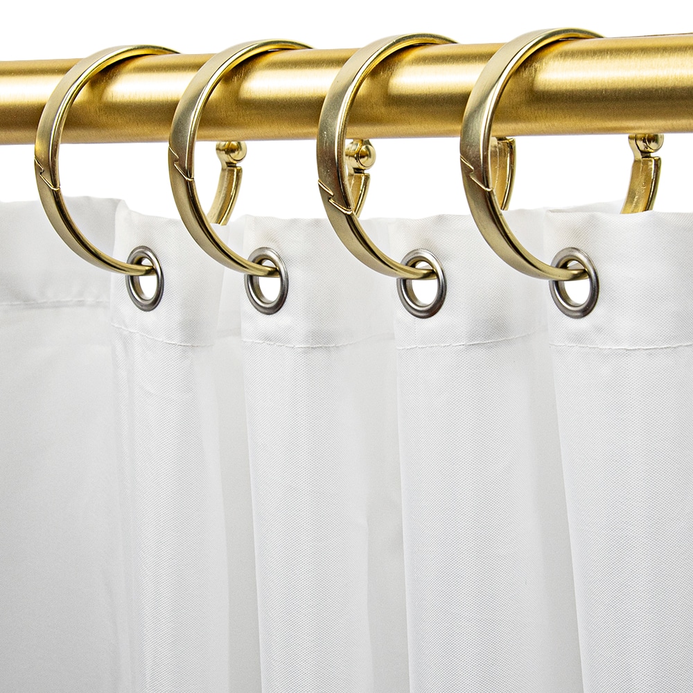 allen + roth Brushed Gold Aluminum Single Shower Curtain Rings (12-Pack) in  the Shower Rings & Hooks department at