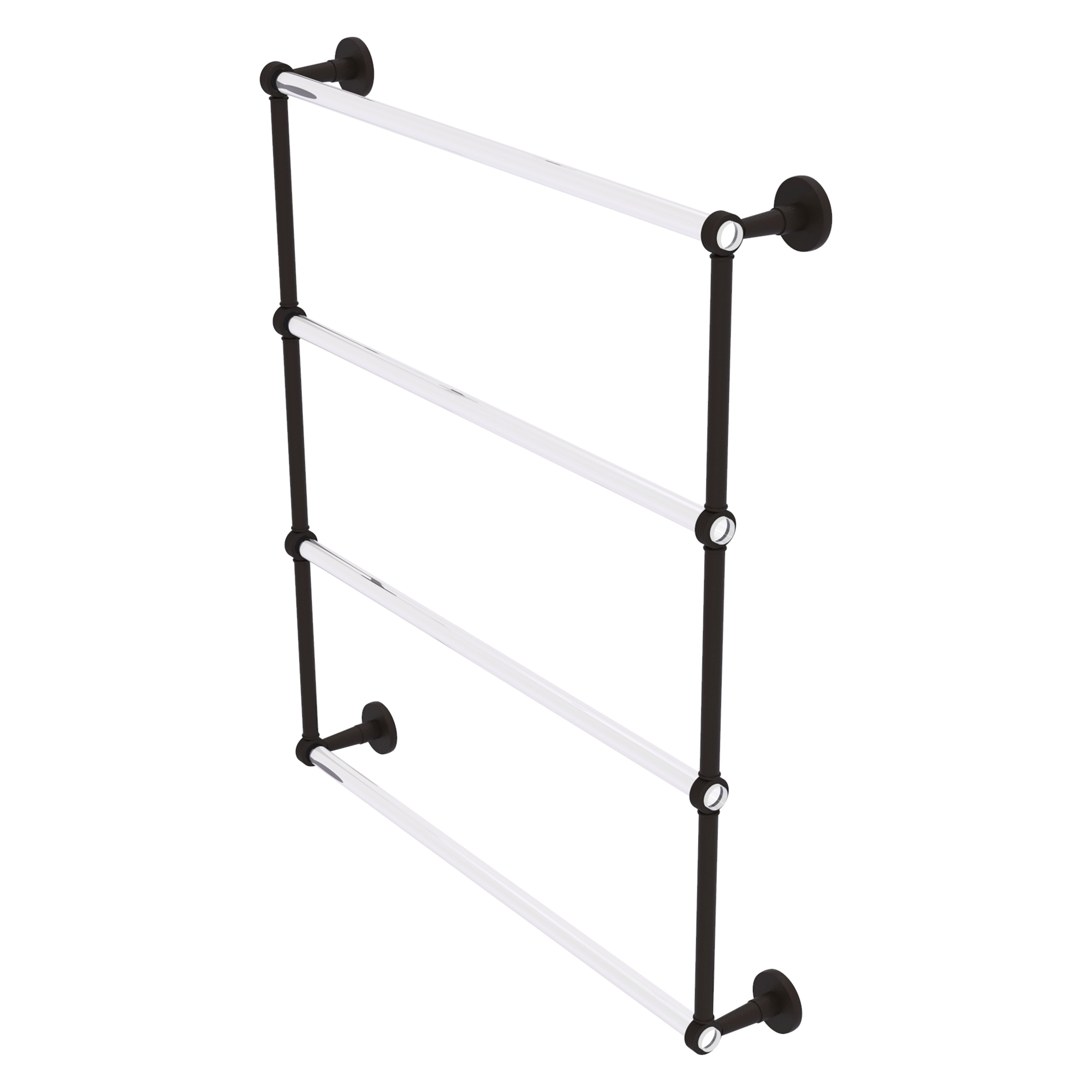 Allied Brass CV-28G-30-ORB Clearview 30-in double Oil Rubbed Bronze Wall mount 4-tier Towel Bar