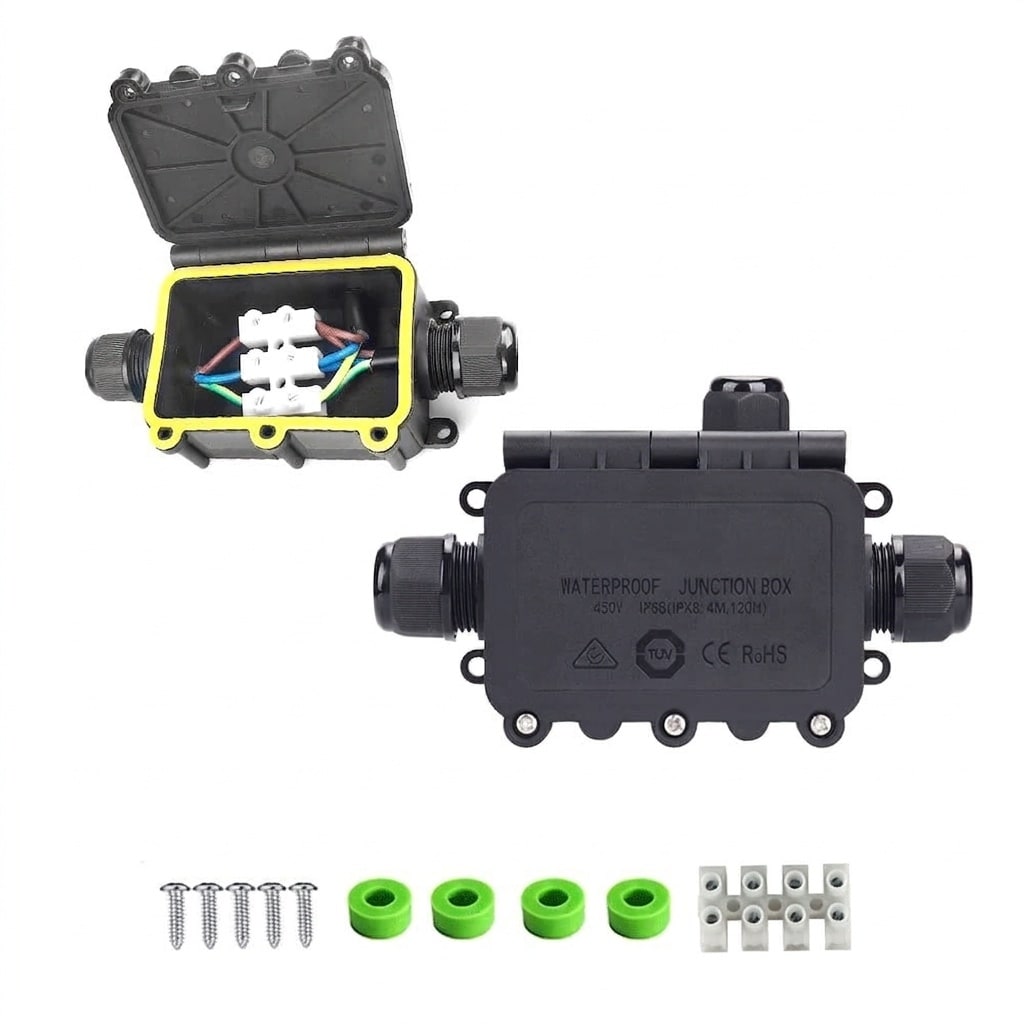 Anqtovp Outdoor Junction Box Waterproof IP68 3 Way M20 Underground Cable Connector Electrical External Power Cord Box 2 Pack #LAN0428J19