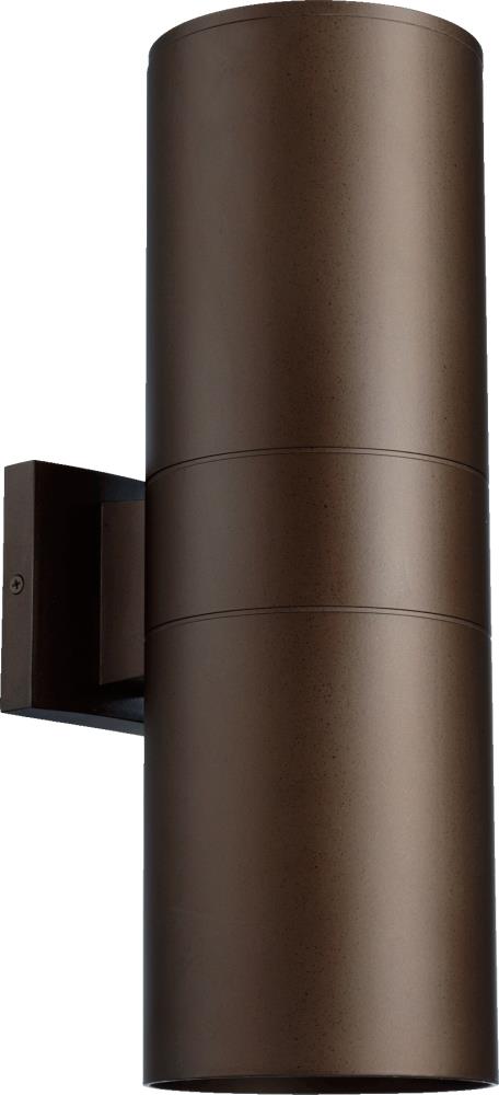 Cylinder 2-Light 17.25-in H Oil-Rubbed Bronze Outdoor Wall Light | - Quorum International 721-2-86