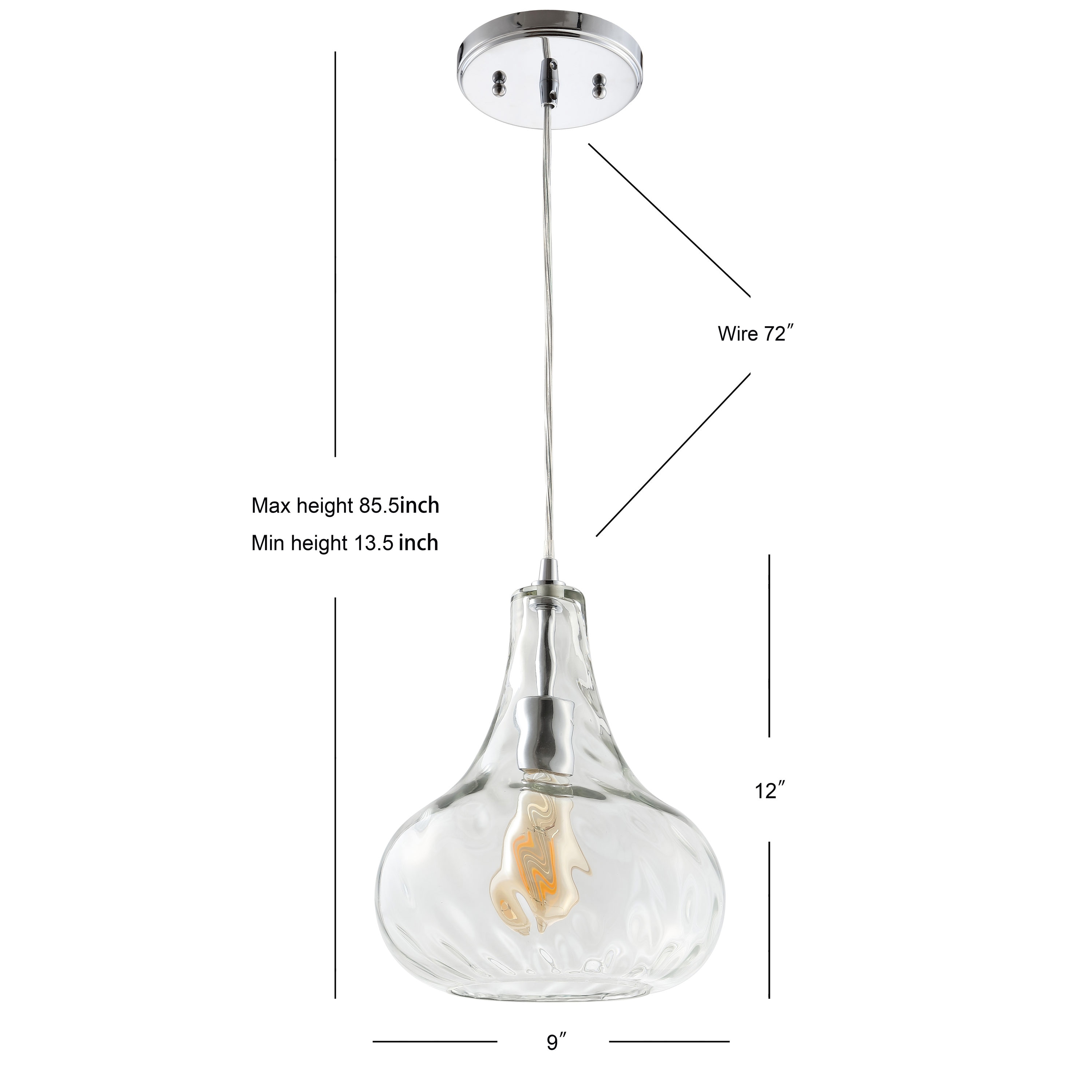 Ferano 9" Chrome Glass LED Pendant Light