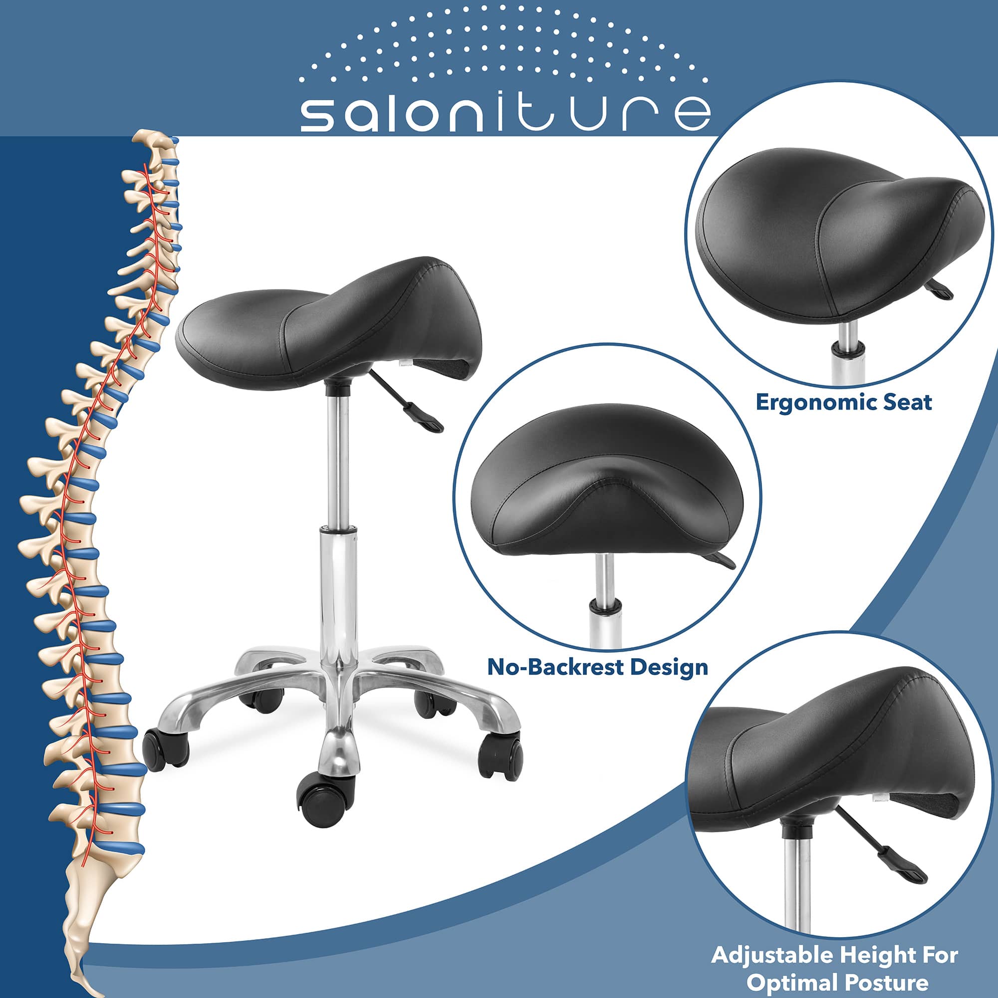 Saloniture SAL-STOOL-217-BLK Office-Chairs - View #2
