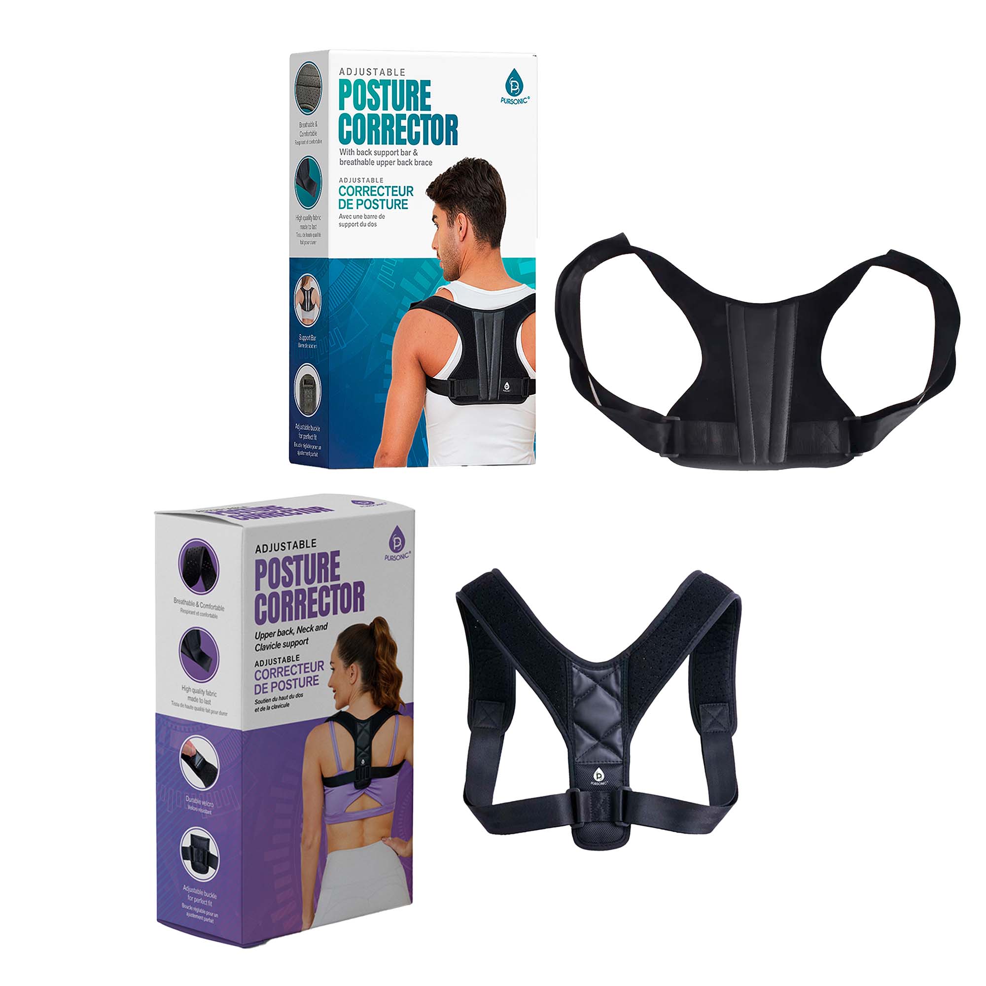 Pursonic Posture Corrector Duo: Him and Her #PC26 - PC36