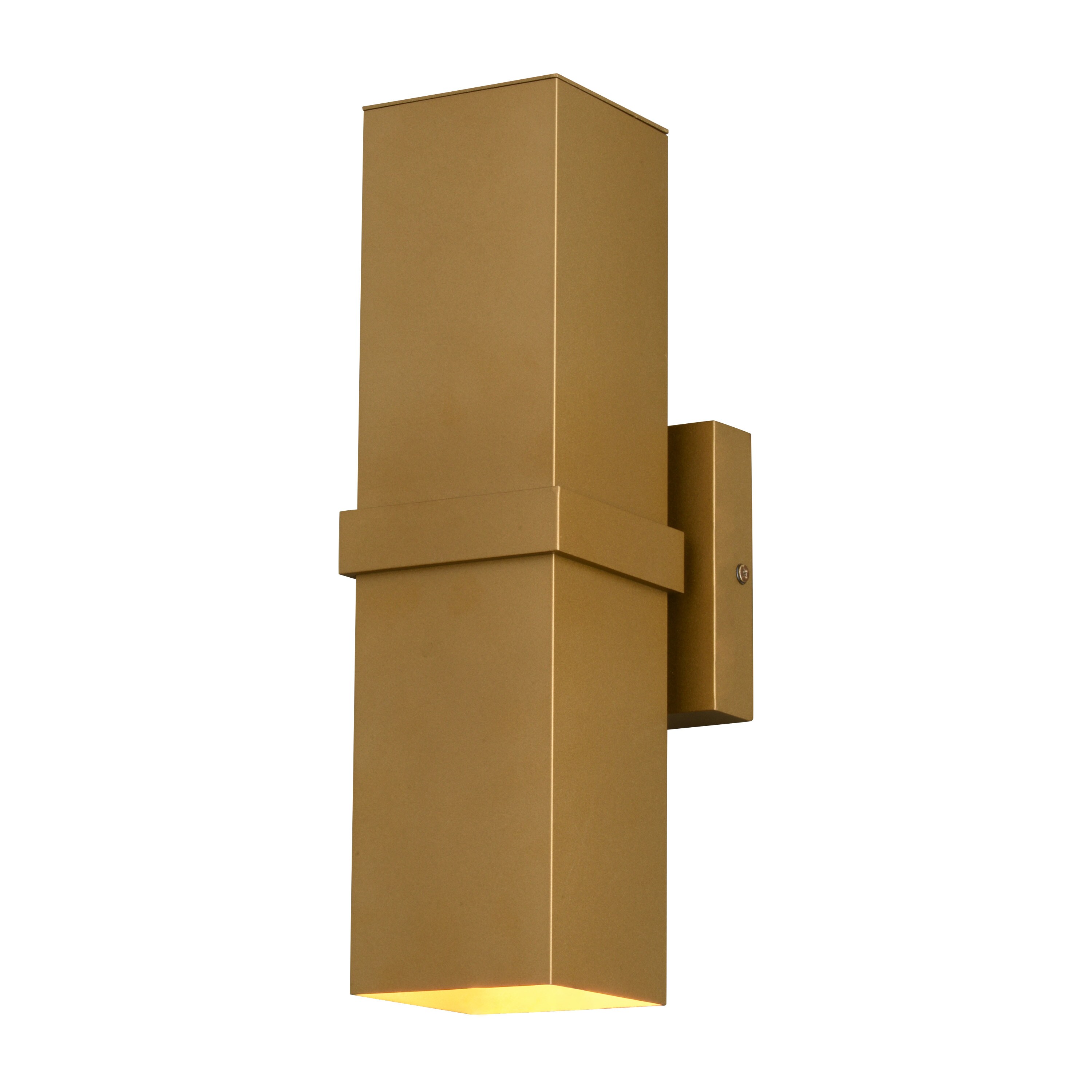Cascadia Lavage 2 -Light 14-in H Gold Hardwired Outdoor Wall Light