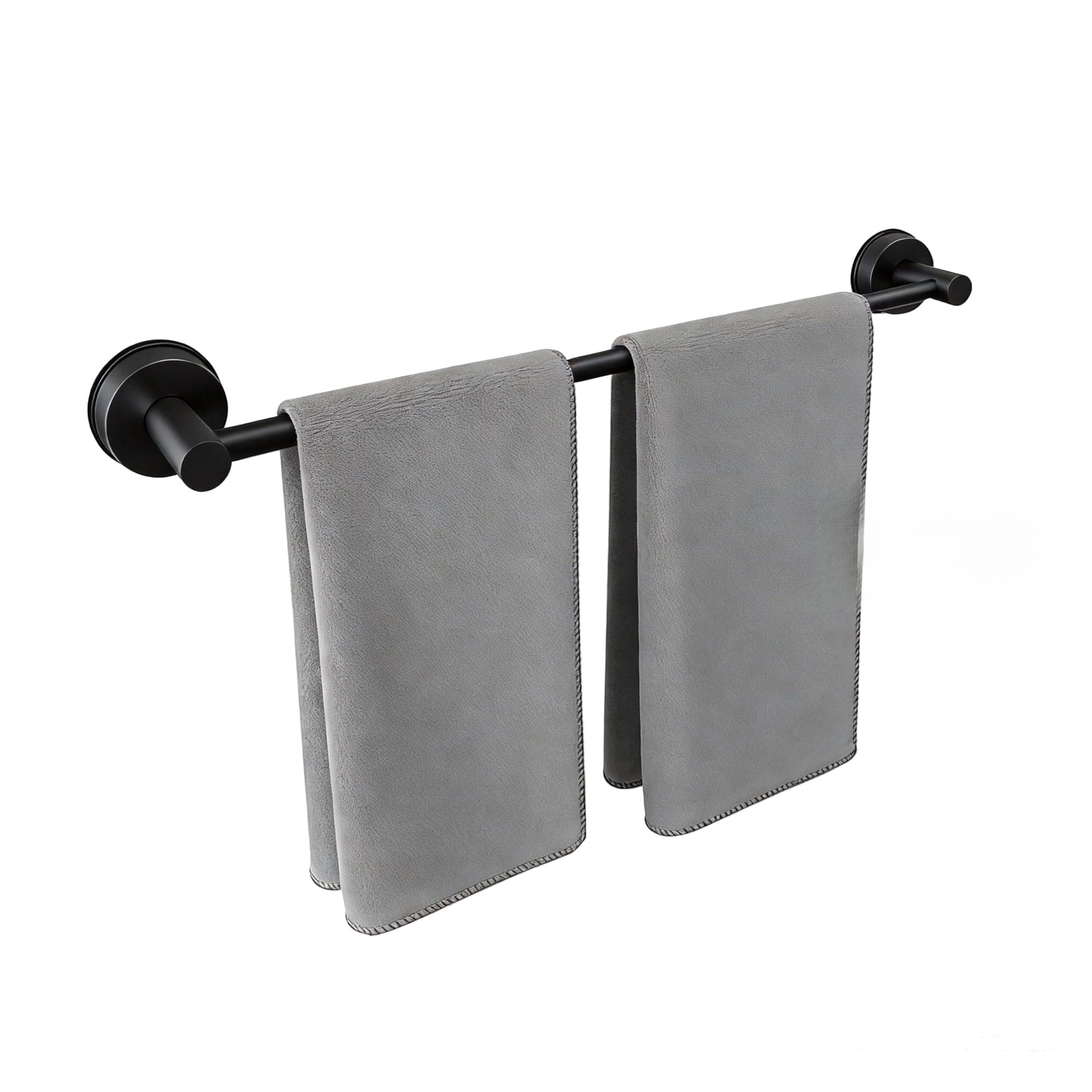 UUDULY  Adjustable Stainless Steel Suction Cup Towel Bar 14 to 24 Inch for Bathroom Glass Shower Door Tile Wall Heavy Duty Removable Rustproof