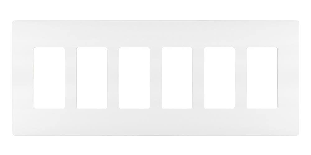 Legrand RWP266W radiant 6-Gang Midsize White Polycarbonate Indoor Screwless Decorator Wall Plate
