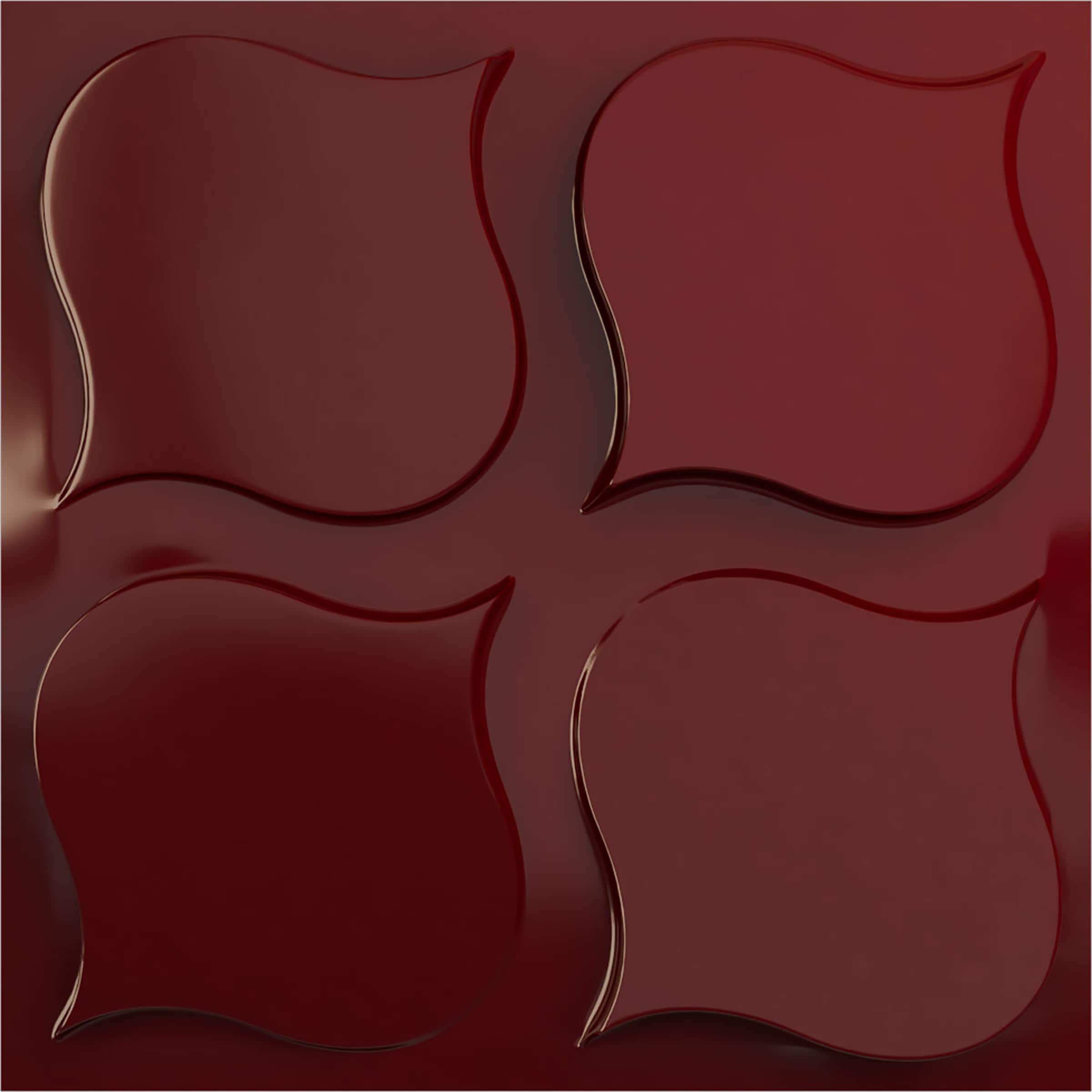 Ekena Millwork WP20X20CVHML-CASE-12 19-5/8-in x 19-5/8-in Embossed Paintable/Stainable Red PVC Wall Panel ( 12 -Pack, Covers