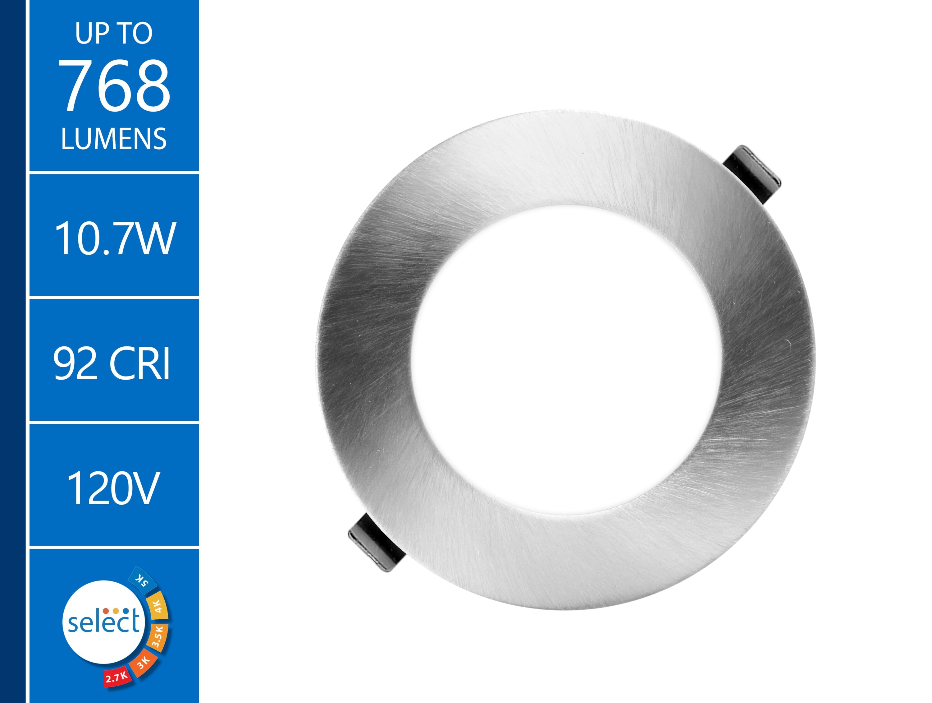 Nickel 4'' Round LED Canless Recessed Lighting Kit