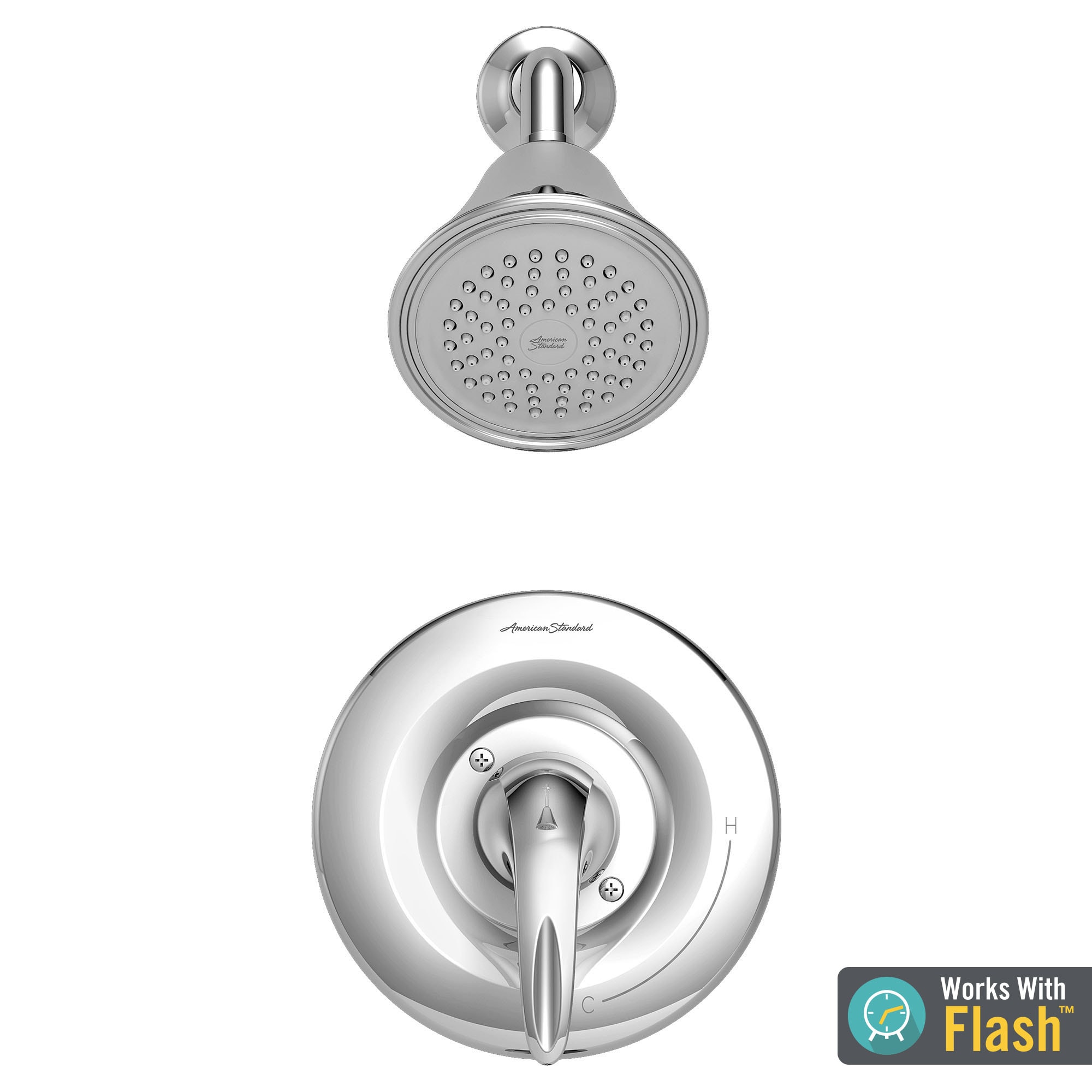 American Standard TU385501.002 Reliant 3 Polished Chrome 1-handle Single function 4.5-Inches Round Shower Faucet