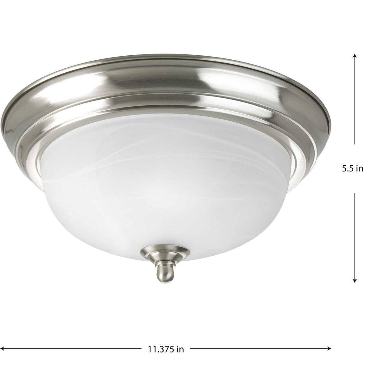 Brushed Nickel 16" Dome Glass Flush Mount Ceiling Light