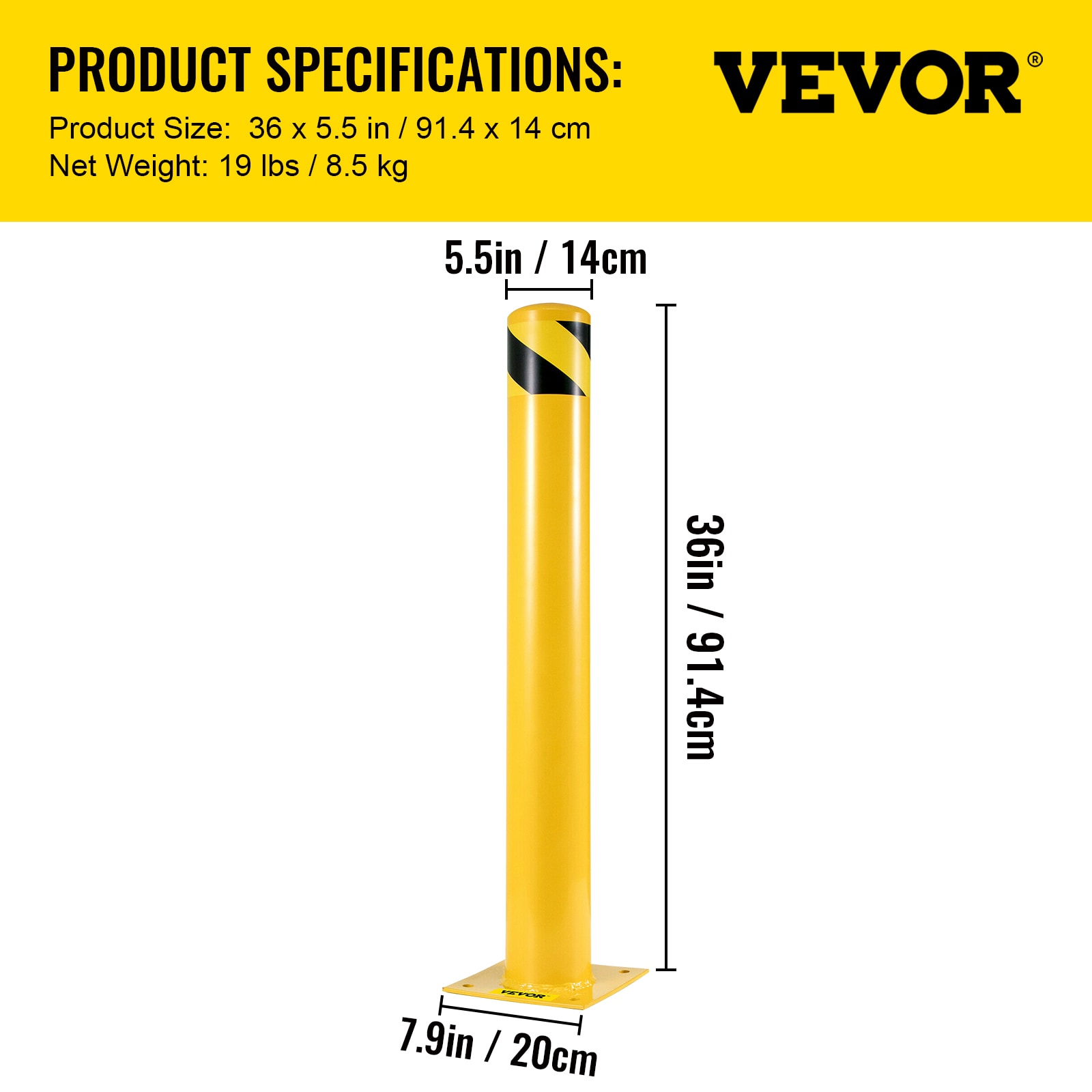 VEVOR AQZ36X5.5INHS0001V0 Commercial-Bollards - View #7