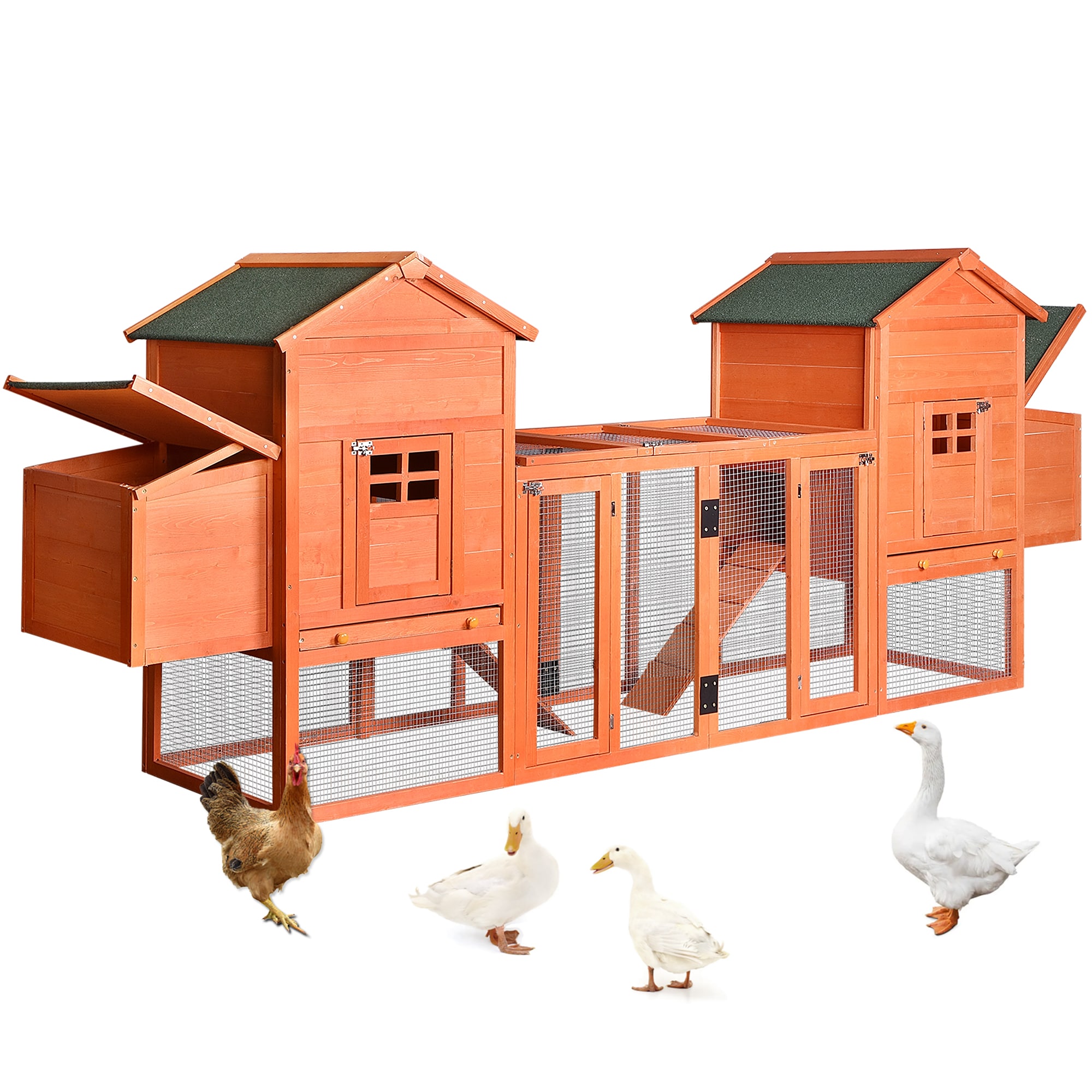 Wood Chicken Coop Rabbit Hutch Large Bunny Cage Chicken Coops & Rabbit ...