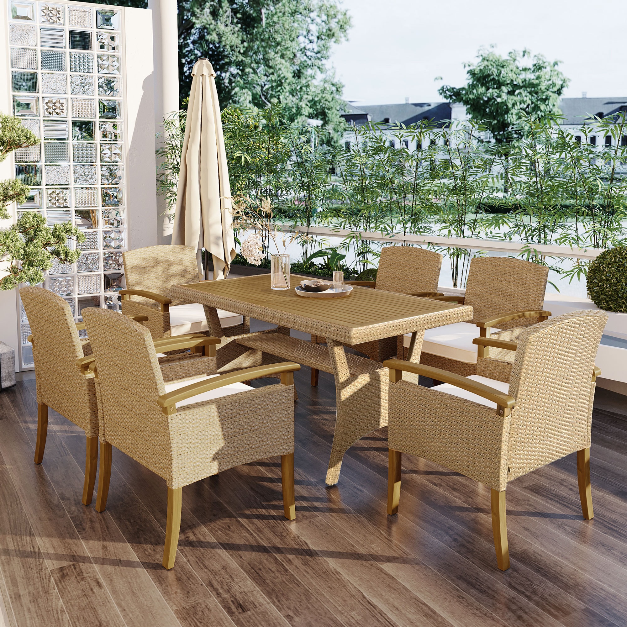 Rattan dining furniture discount sale