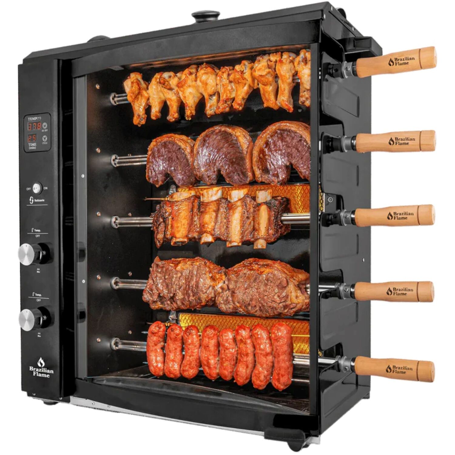 Brazilian Flame BG-05LXK-BLACK 2.53-Sq. in Black Portable Liquid propane Grill