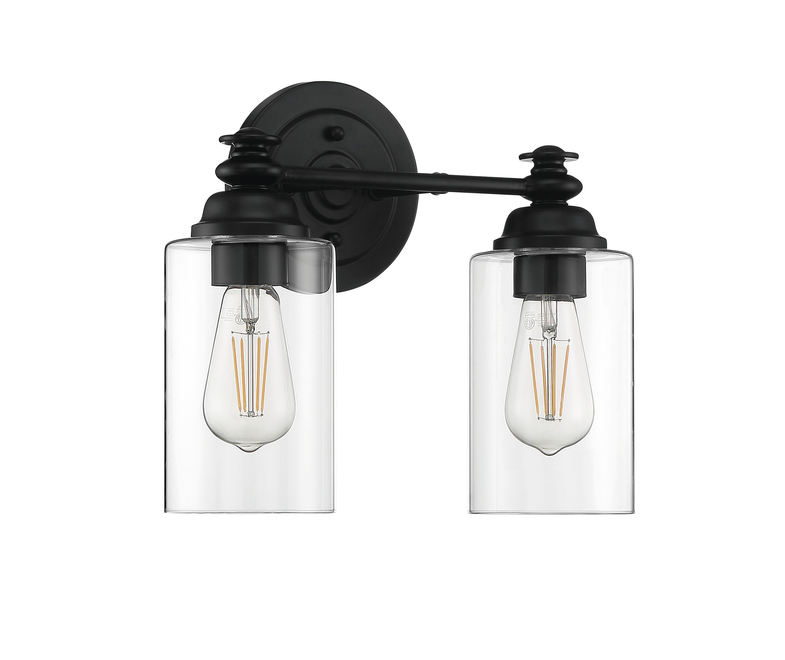 Craftmade 49802-FB-C Dardyn 13.38-in 2 -Light Black Transitional Vanity light