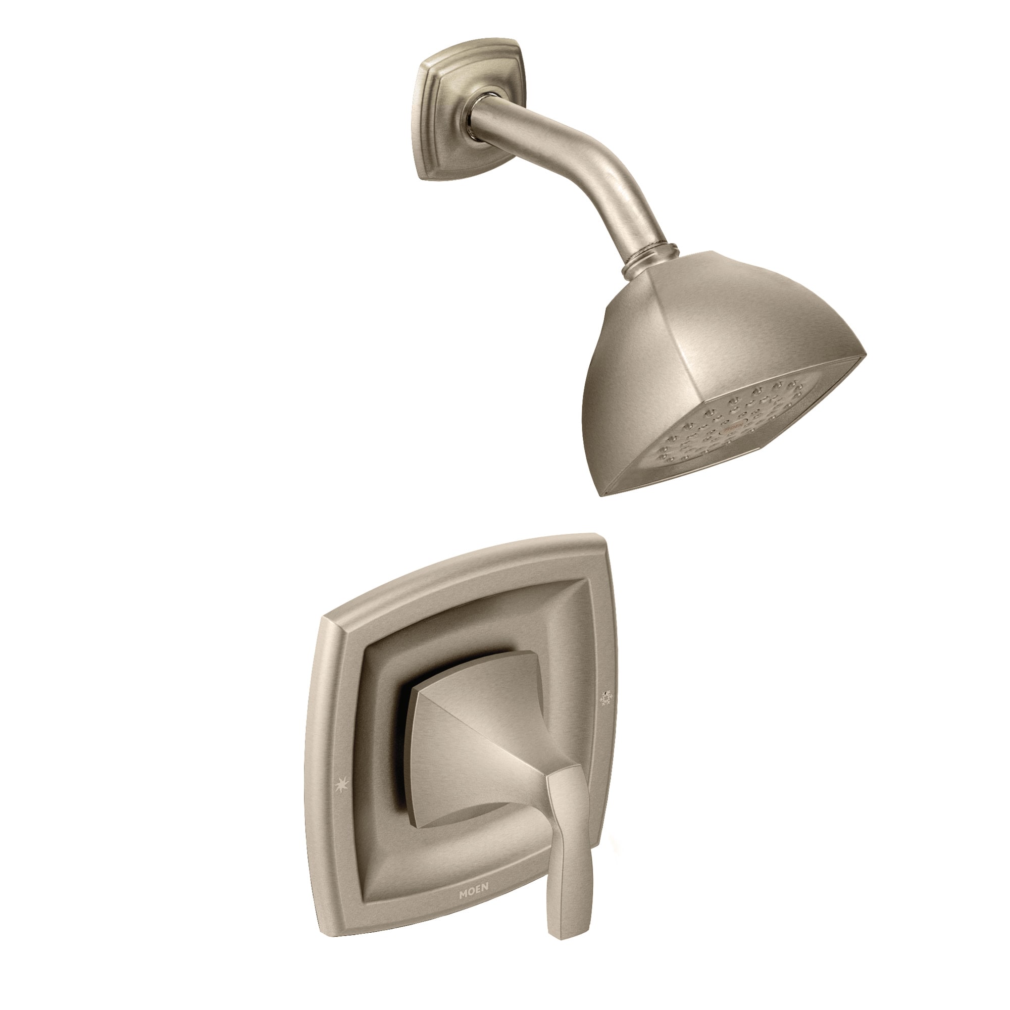 Moen T2692BN Brushed Nickel 1-handle Single function 4.063-Inches Square Bathtub and shower Faucet (Valve Not Included)