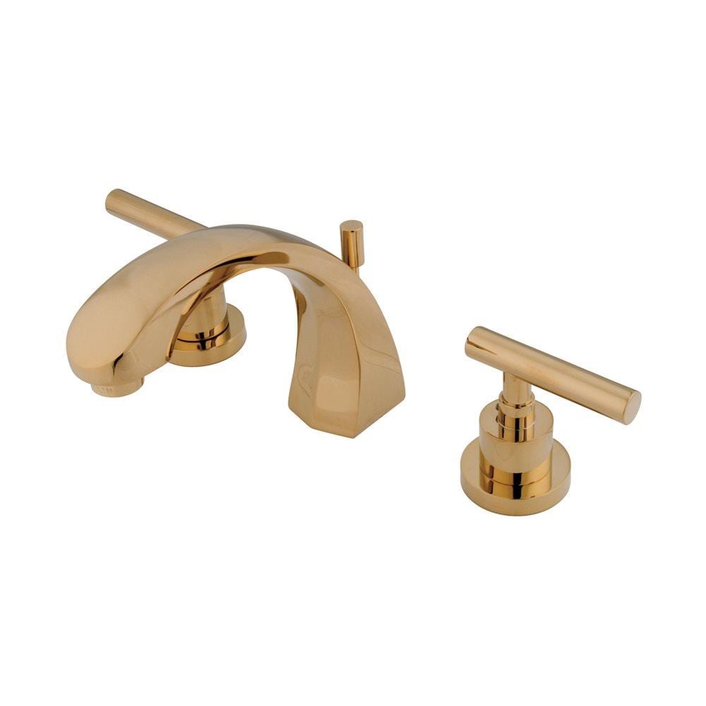 Elements of Design ES4982CML Manhattan Polished brass Widespread 2-handle Residential Handle Bathroom Sink Faucet with Drain