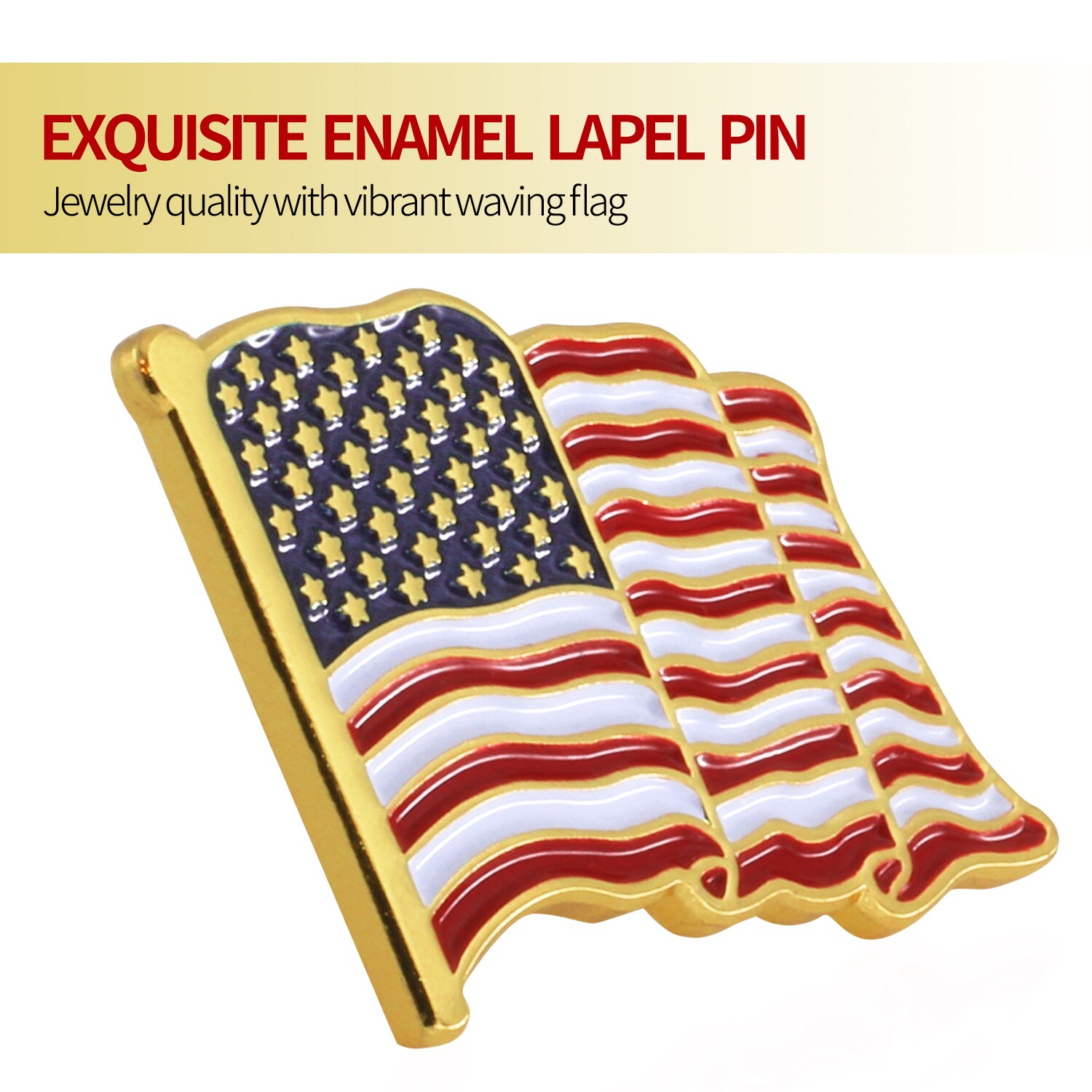Waving American Flag Necklace #6152