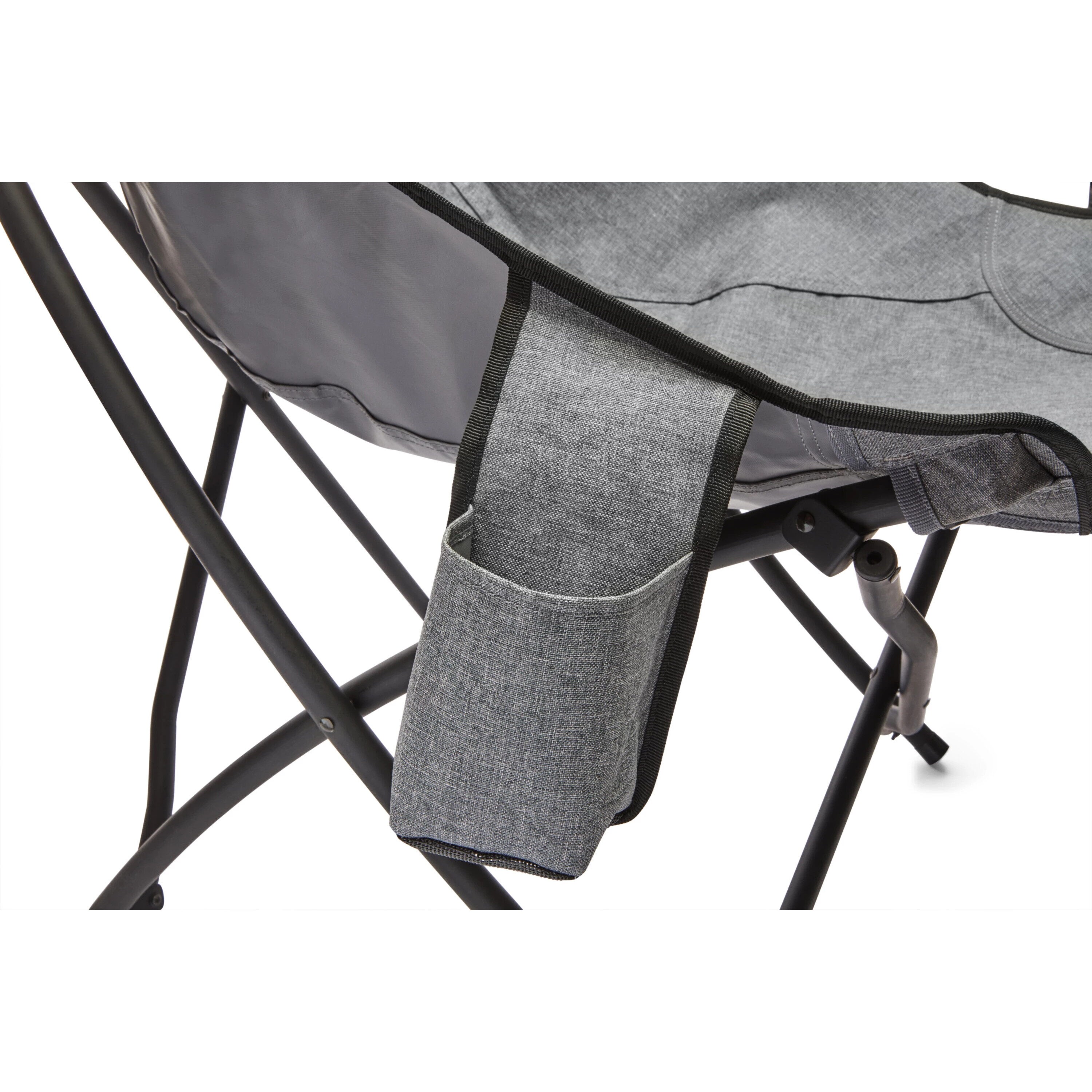 Streamlined Outdoor Bucket Chair with Steel Frame and Oversized Cupholder