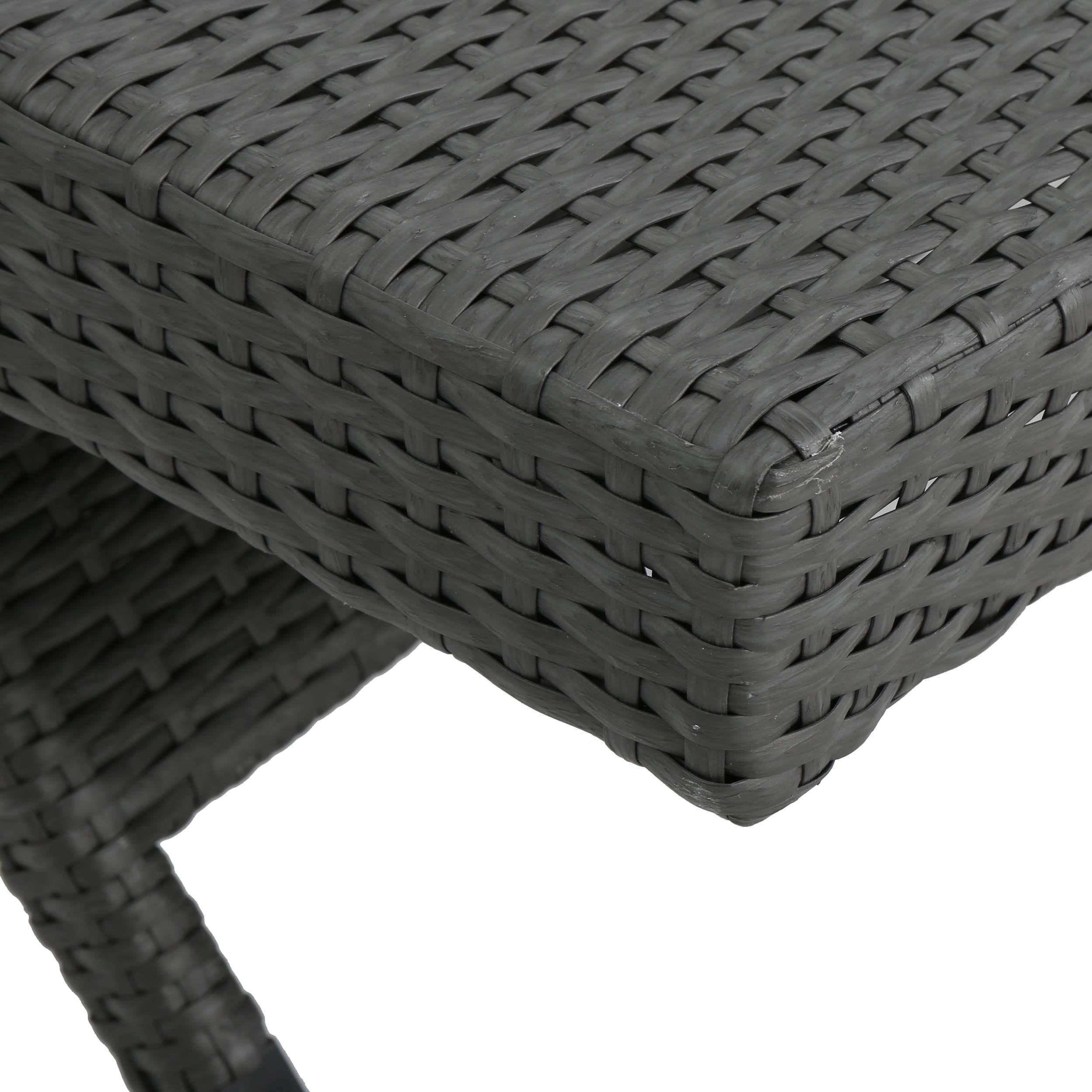 Gray Wicker Adjustable Outdoor Chaise Lounge with Iron Frame