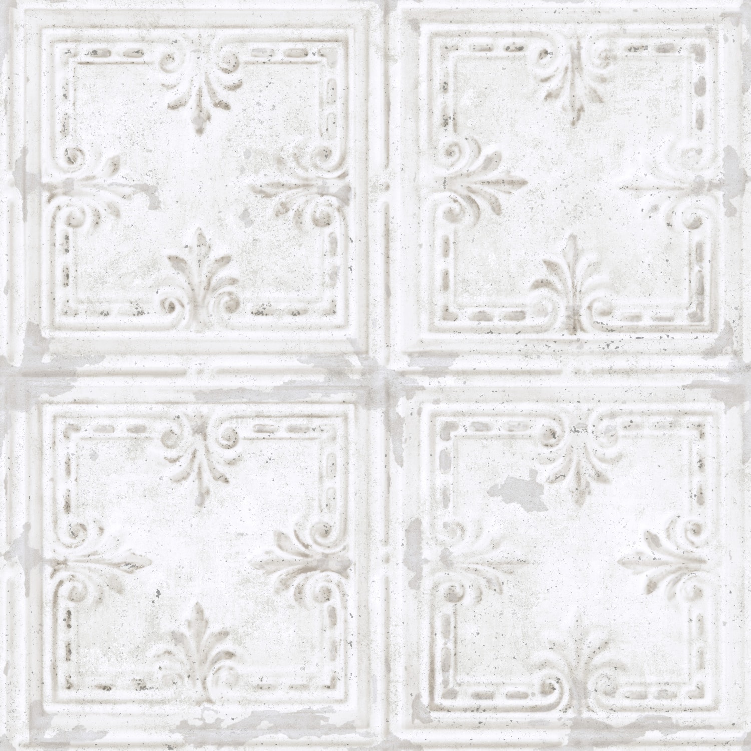 RoomMates RMK11209WP 28.2-Sq. Feet White Vinyl Tile Self-adhesive Peel and Stick Wallpaper
