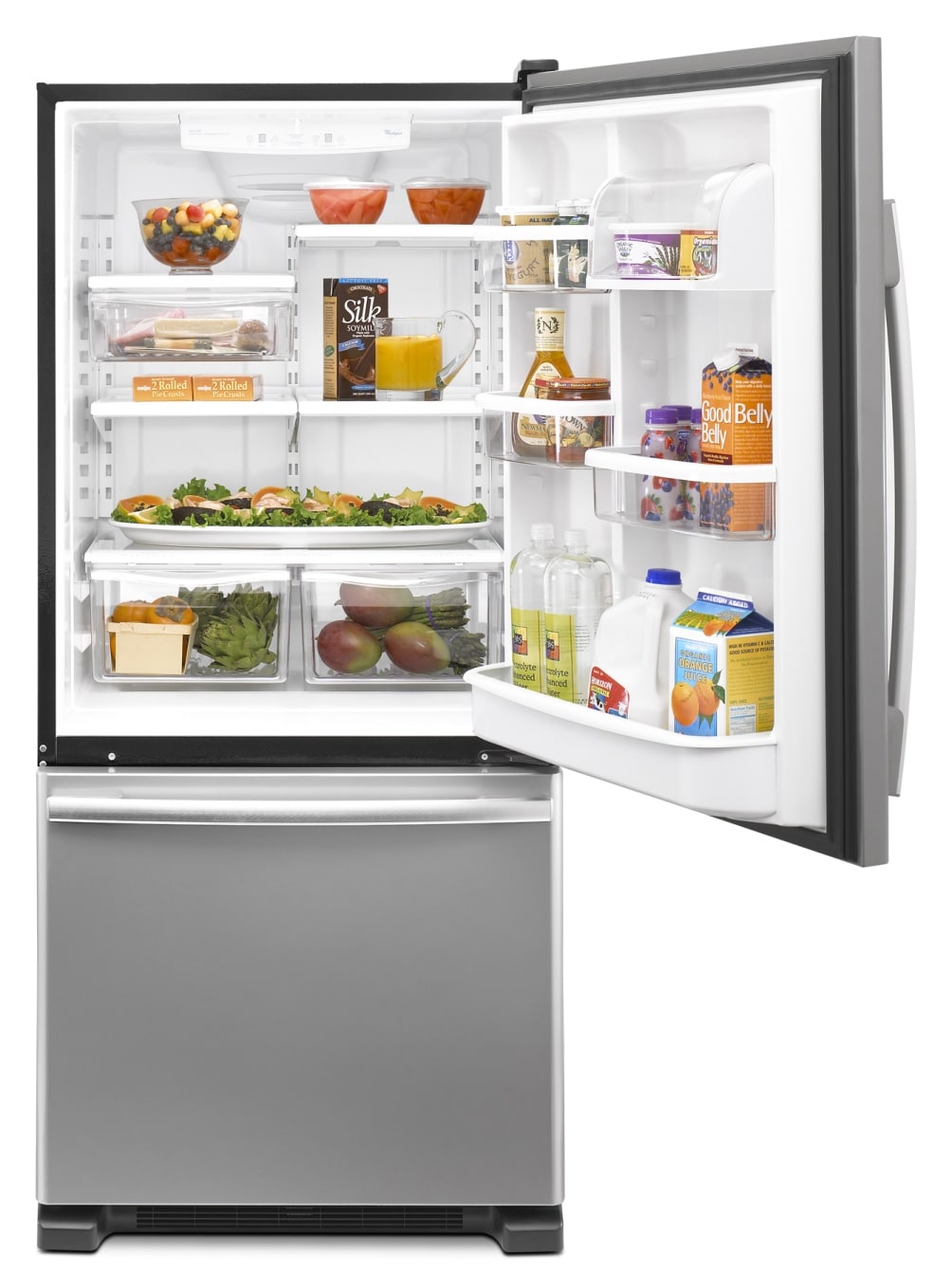 Whirlpool 22.07-cu ft Bottom-Freezer Refrigerator with Ice Maker