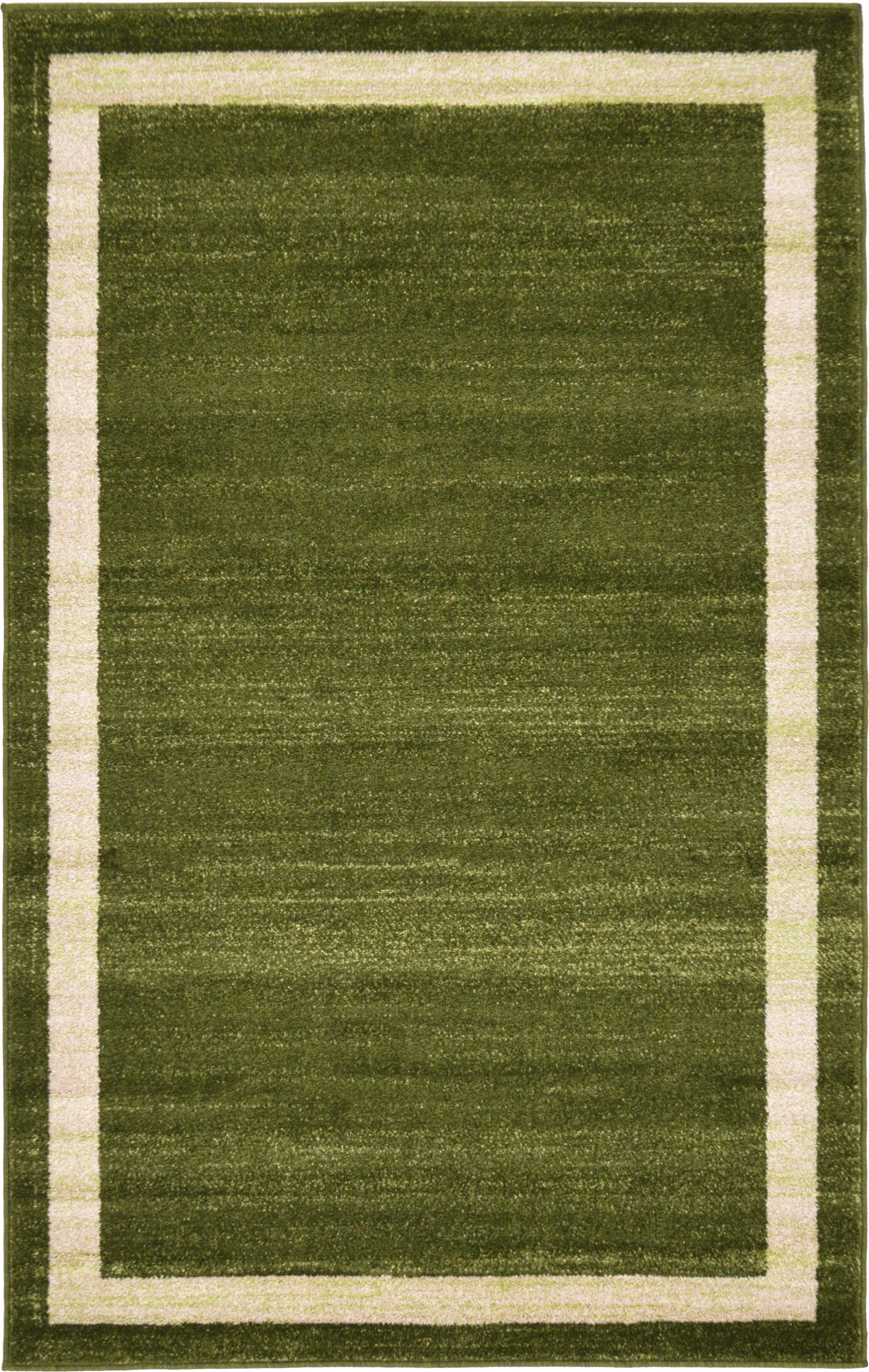 Unique Loom 3127362 Maria Del Mar 3 x 5 (ft) Loomed Polypropylene Green/Olive Rectangular Indoor Border Industrial Area rug