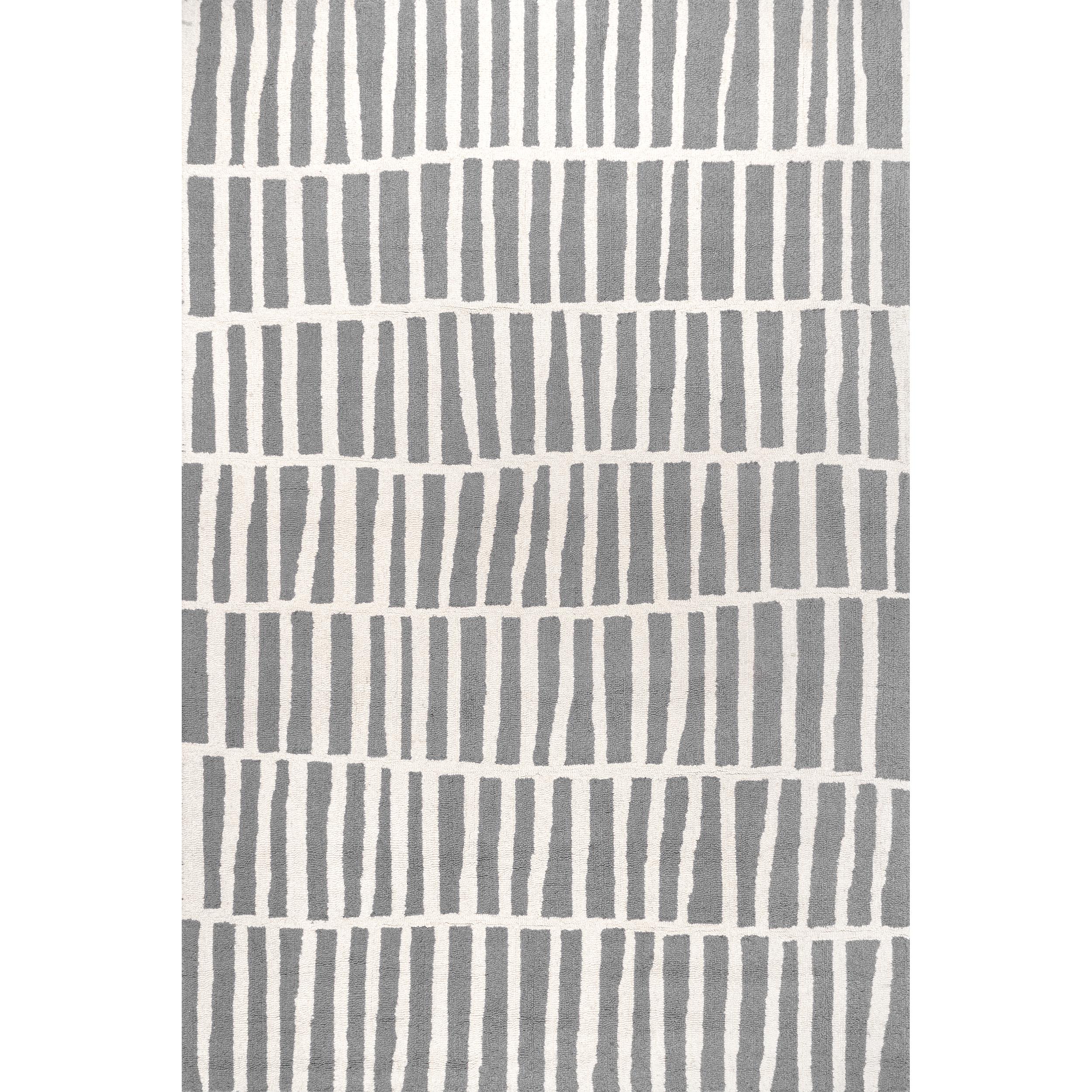 nuLOOM MTHM05B-206 Lemuel 2 x 6 (ft) Tufted Wool Gray Rectangular Indoor Geometric Runner rug