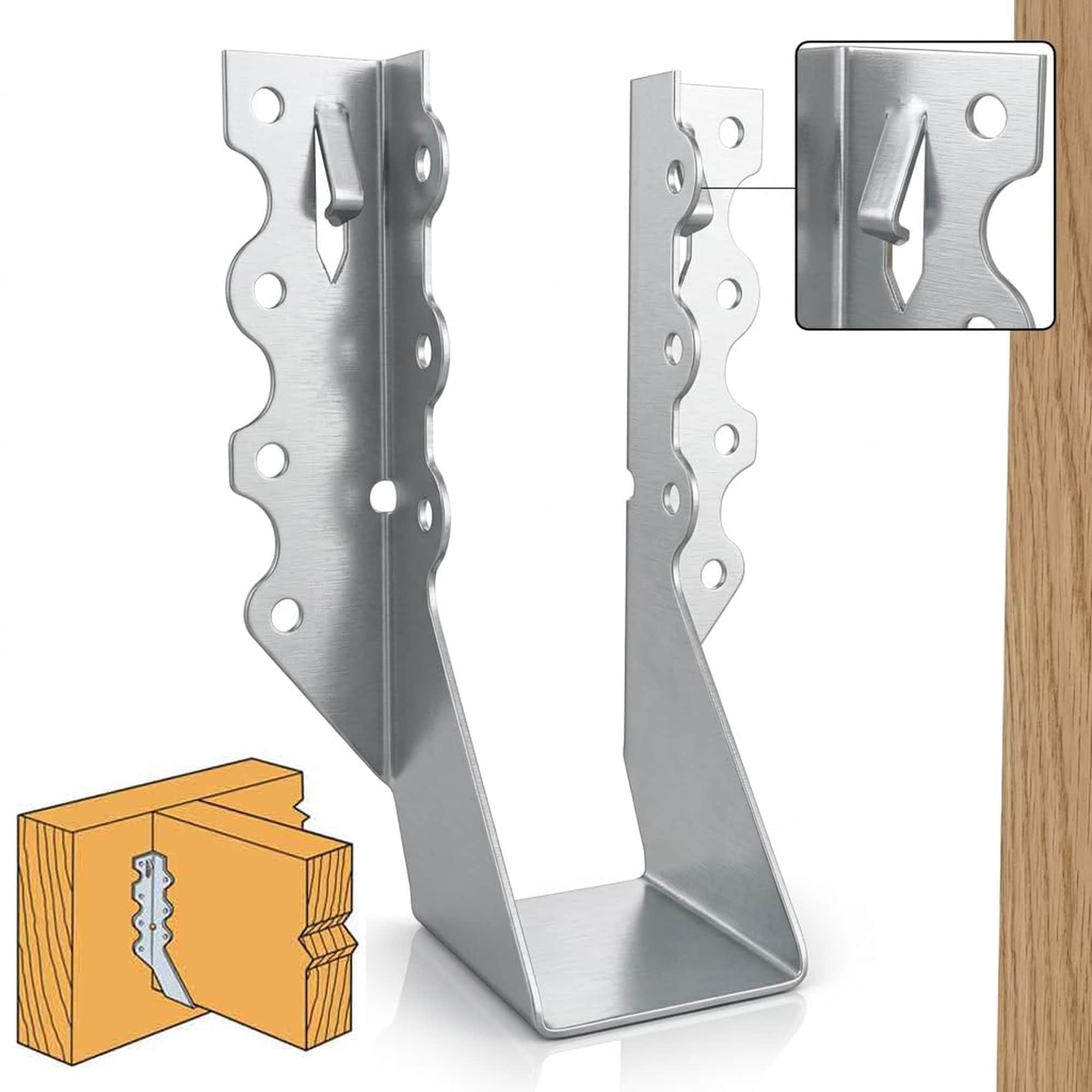 Numhew 25 Pack 2x6 18 Gauge Galvanized Face Mount Joist Hangers Silver