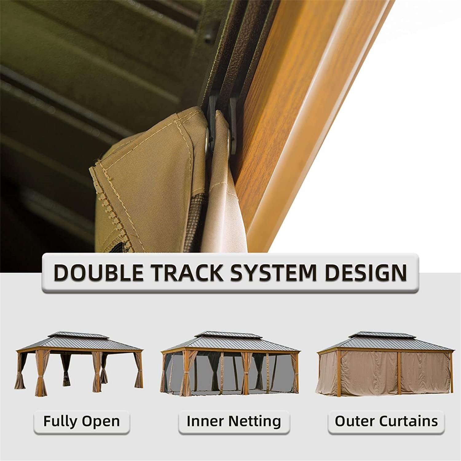 ToolCat PG2-90-PT Wood-Resin-Gazebos - View #5
