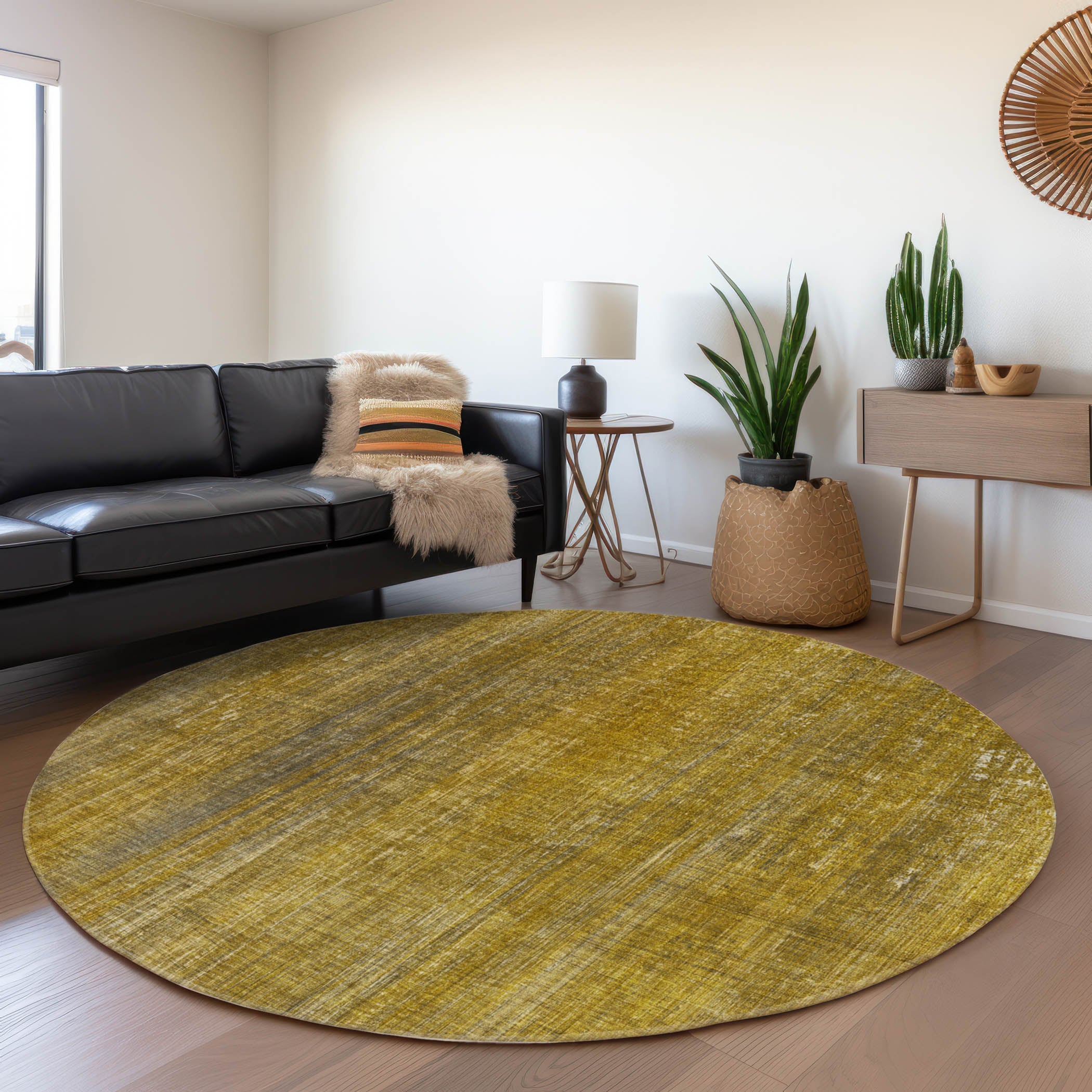 Addison Rugs ACN552CH8RO Chantille ACN552CH 8 x 8 (ft) Polyester Chocolate Round Indoor/Outdoor Abstract Machine washable Area rug