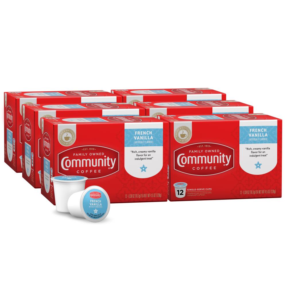 Community Coffee 16277-6 72 -Pack French Vanilla Single-Serve Coffee K-Cup