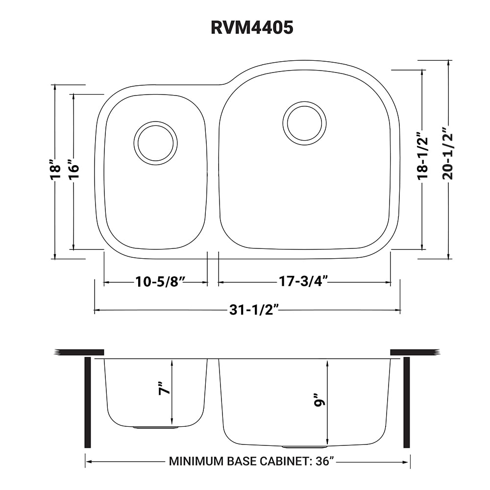 Ruvati RVM4405 Kitchen-Sinks - View #15