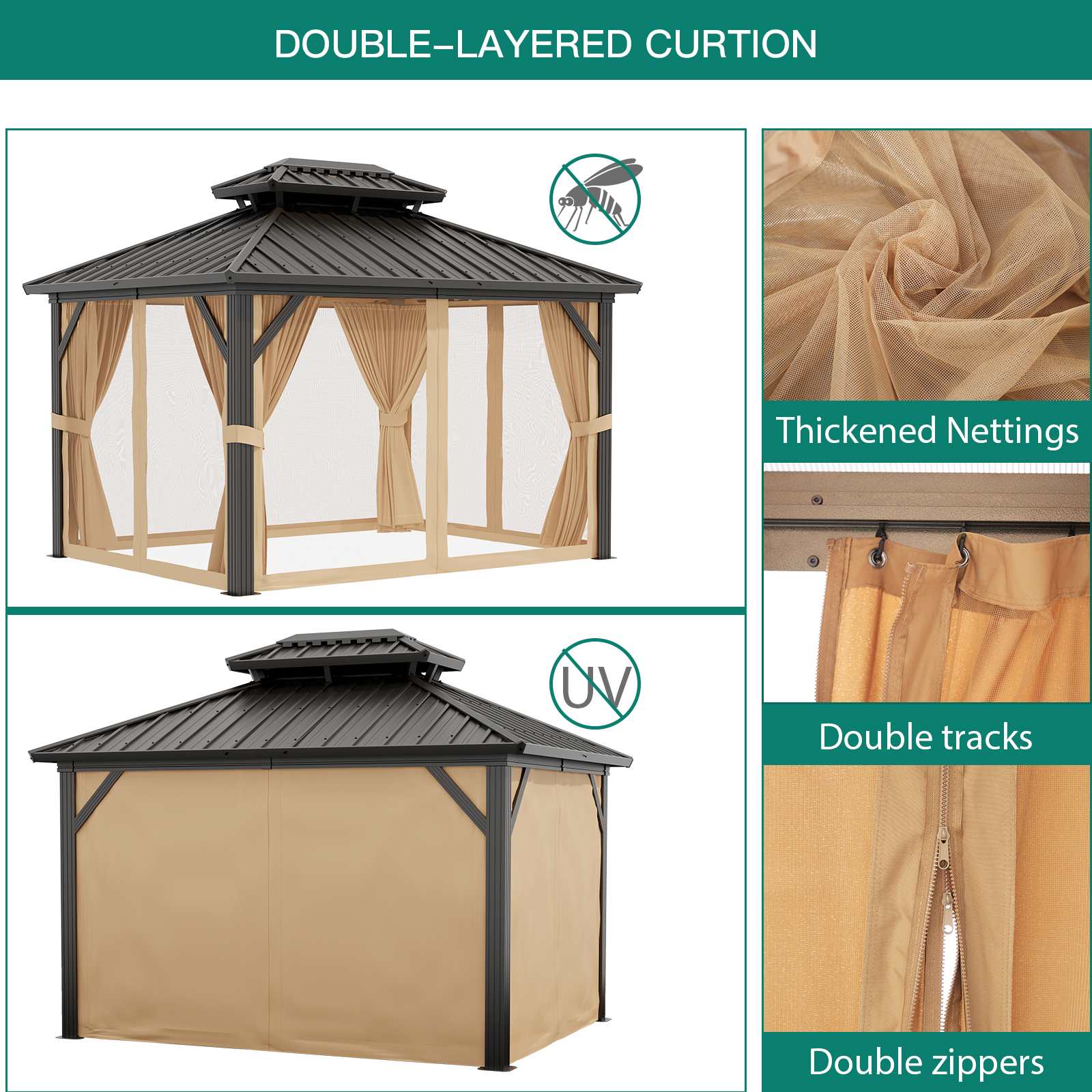 Garvee SQYPOU3AM45KRN Wood-Resin-Gazebos - View #2
