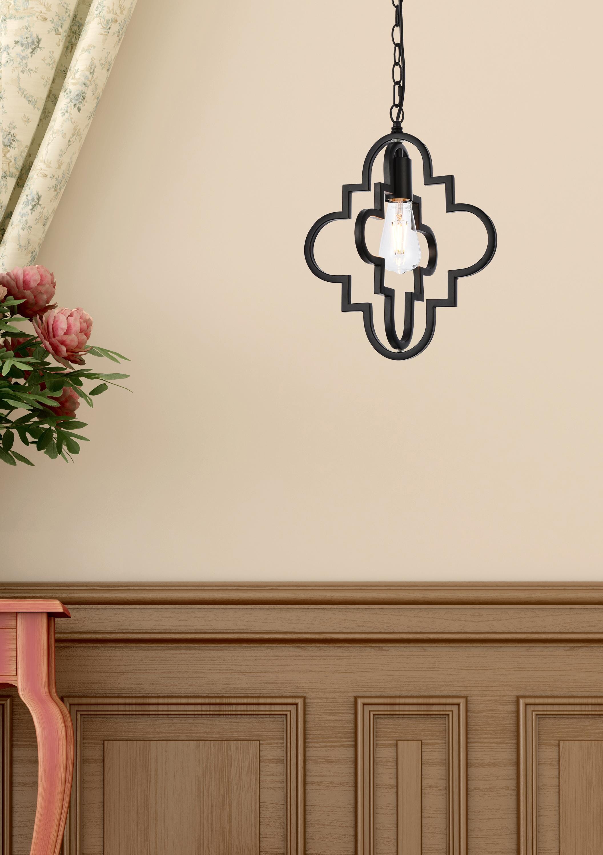 Elegant Black Iron Adjustable Pendant Light Fixture