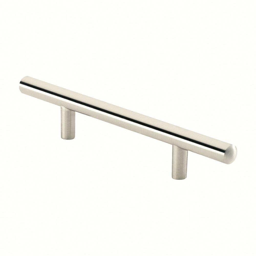 Siro Designs 45-100 European Railing 3-3/4-in Center to Center Fine-brushed Nickel Rectangular Bar Drawer Pulls