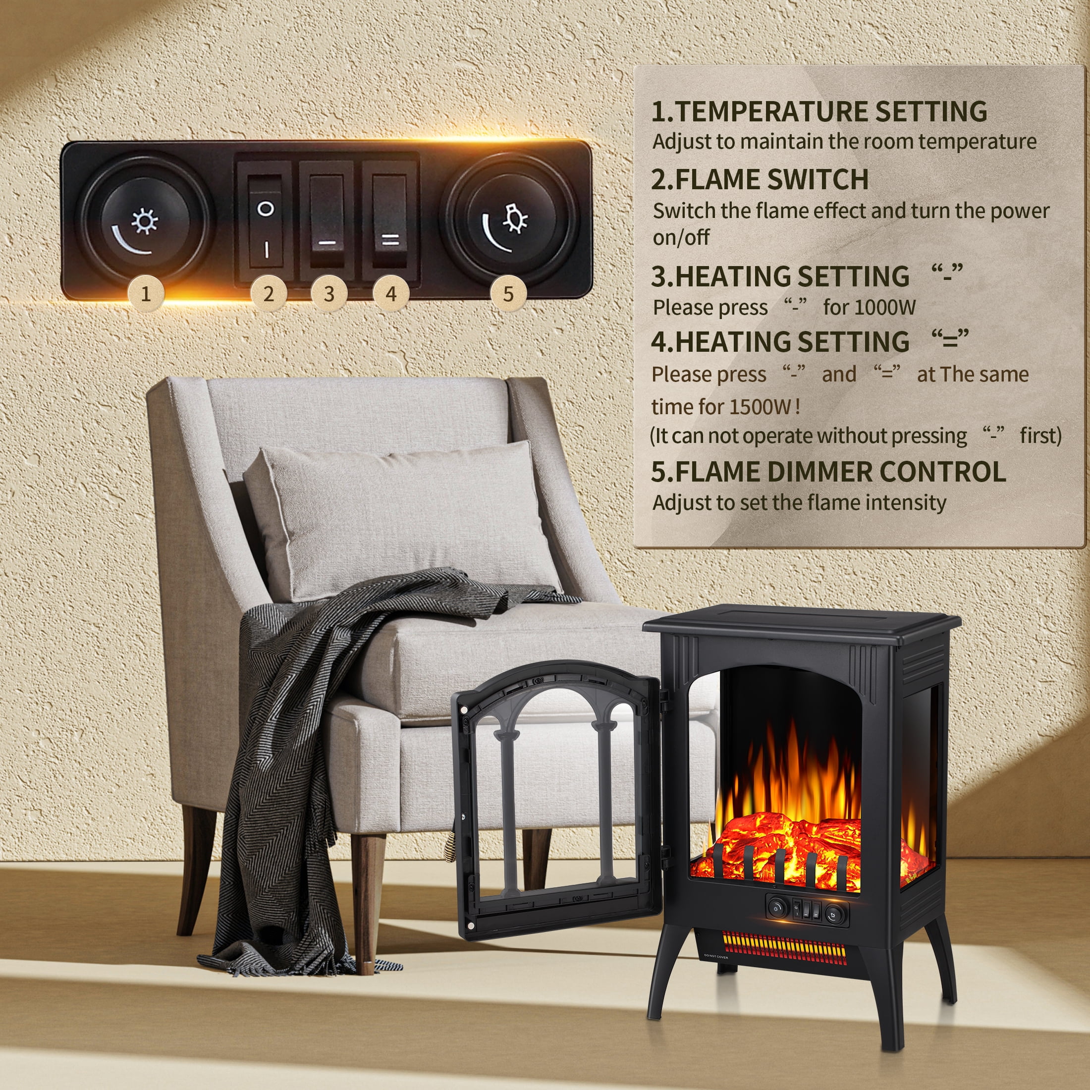COWSAR 5220 Electric-Fireplaces - View #2