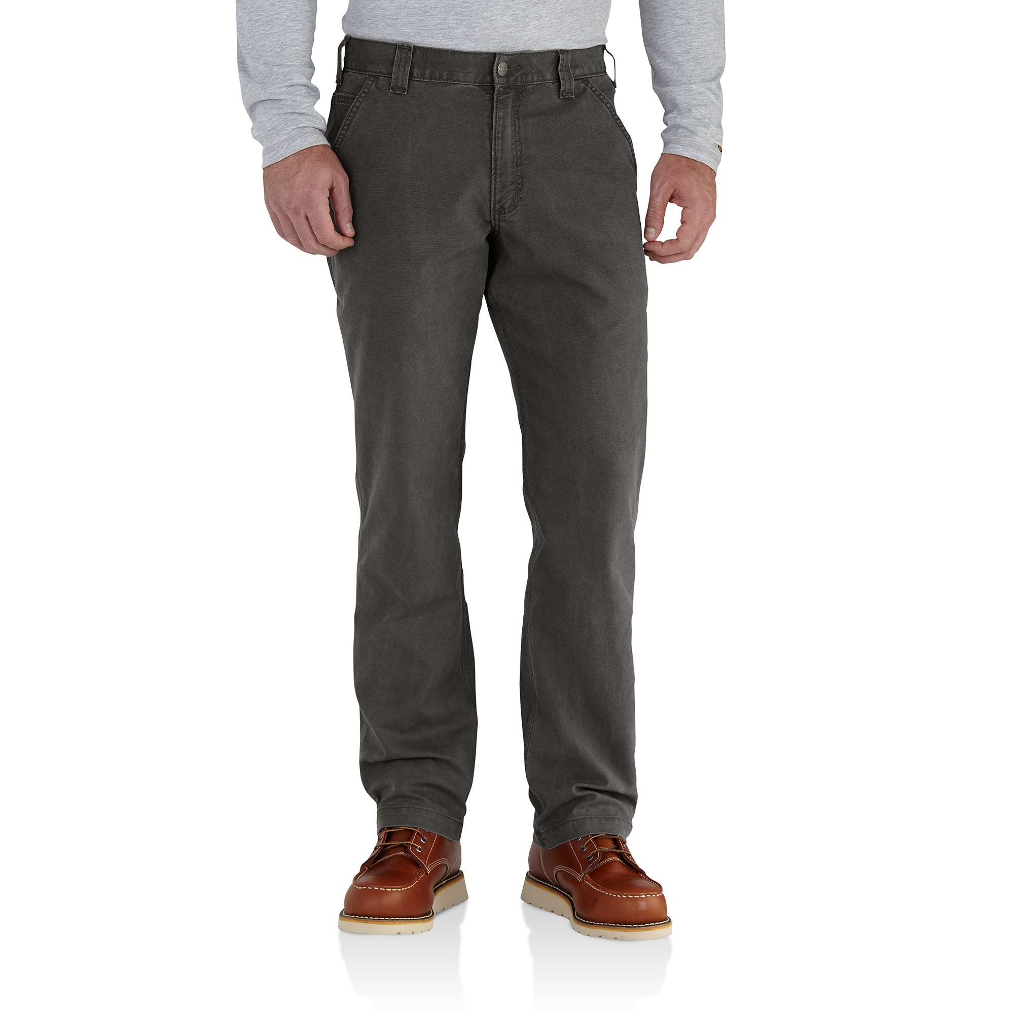 Carhartt Men's Relaxed Fit Dark Khaki Canvas Work Pants (29 X 32) in the  Pants department at