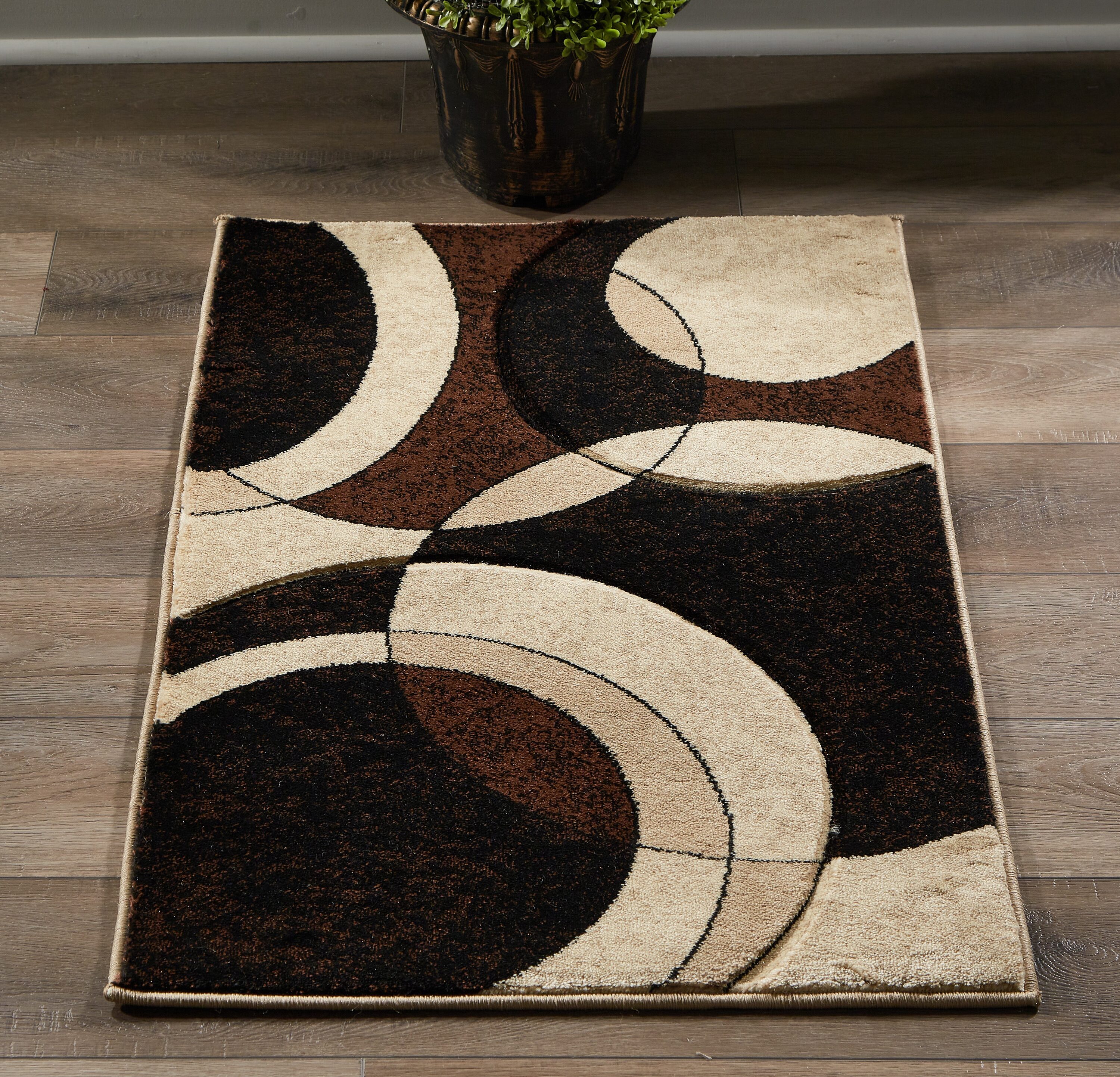 MDA Rugs MI1623 Miglena 2 x 3 (ft) Polypropylene Brown/Black Rectangular Indoor Geometric Area rug