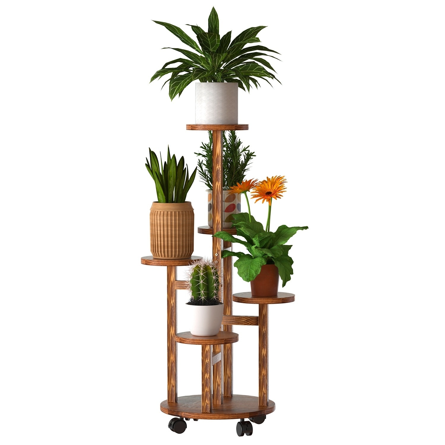 AHIOU HOME ZAAHD-H210S7PS Everett 33.85-in H x 18.31-in W Pine Indoor/Outdoor Novelty Wood Plant Stand