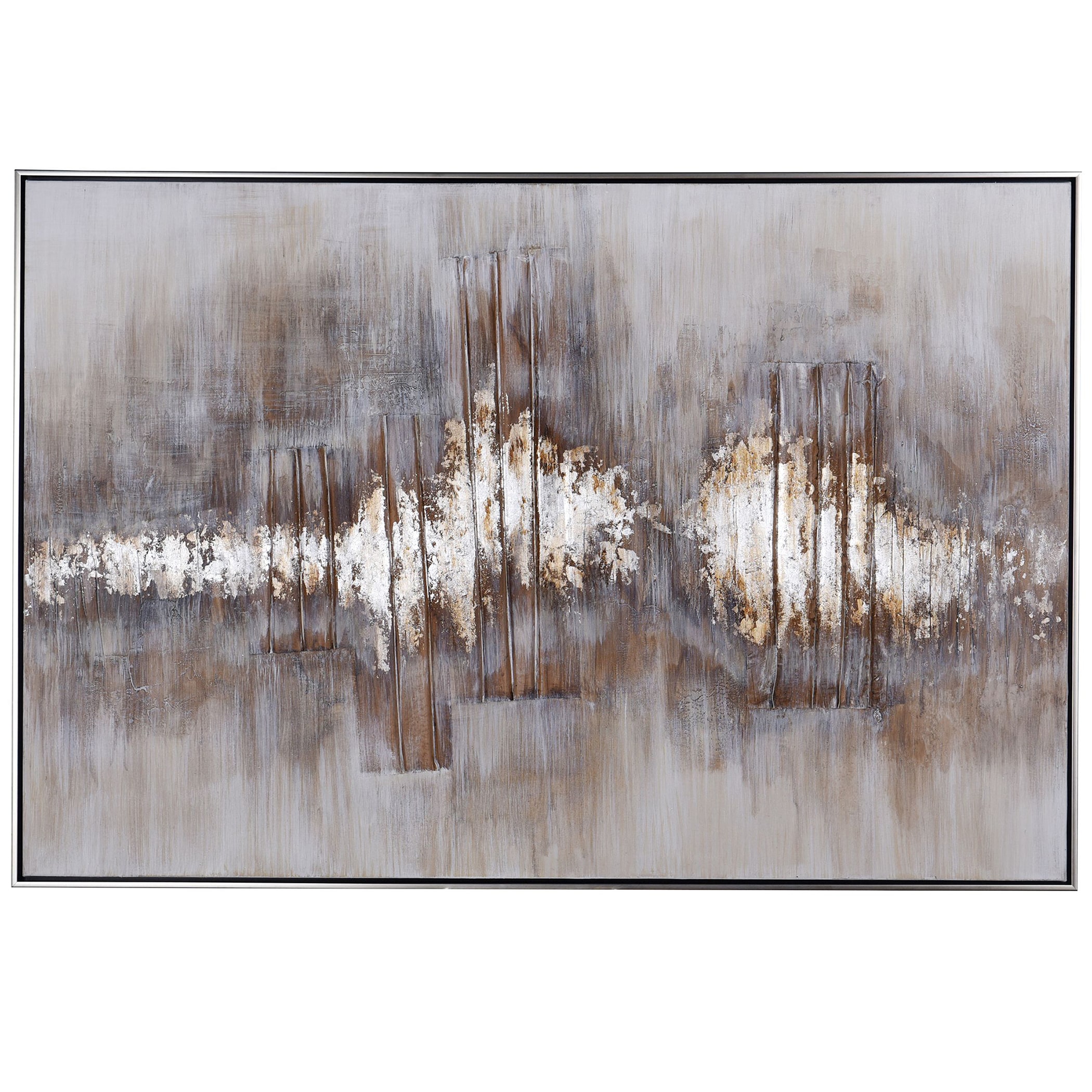 StyleCraft Home Collection WI33899DS Silver Framed 48-in H x 33-in W Abstract Print on Canvas