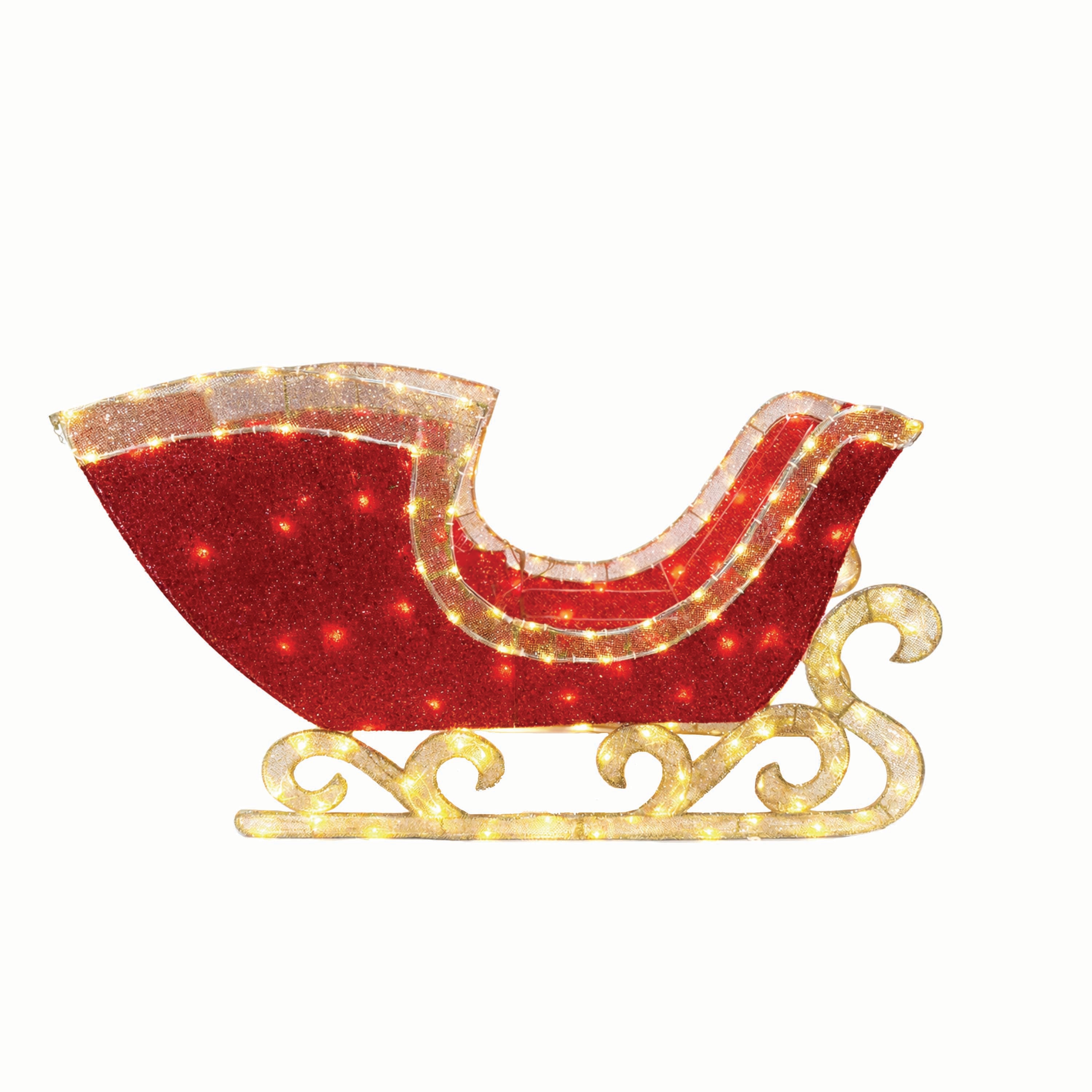 Holiday Living 36-in Freestanding Sleigh Yard decoration with White LED Lights
