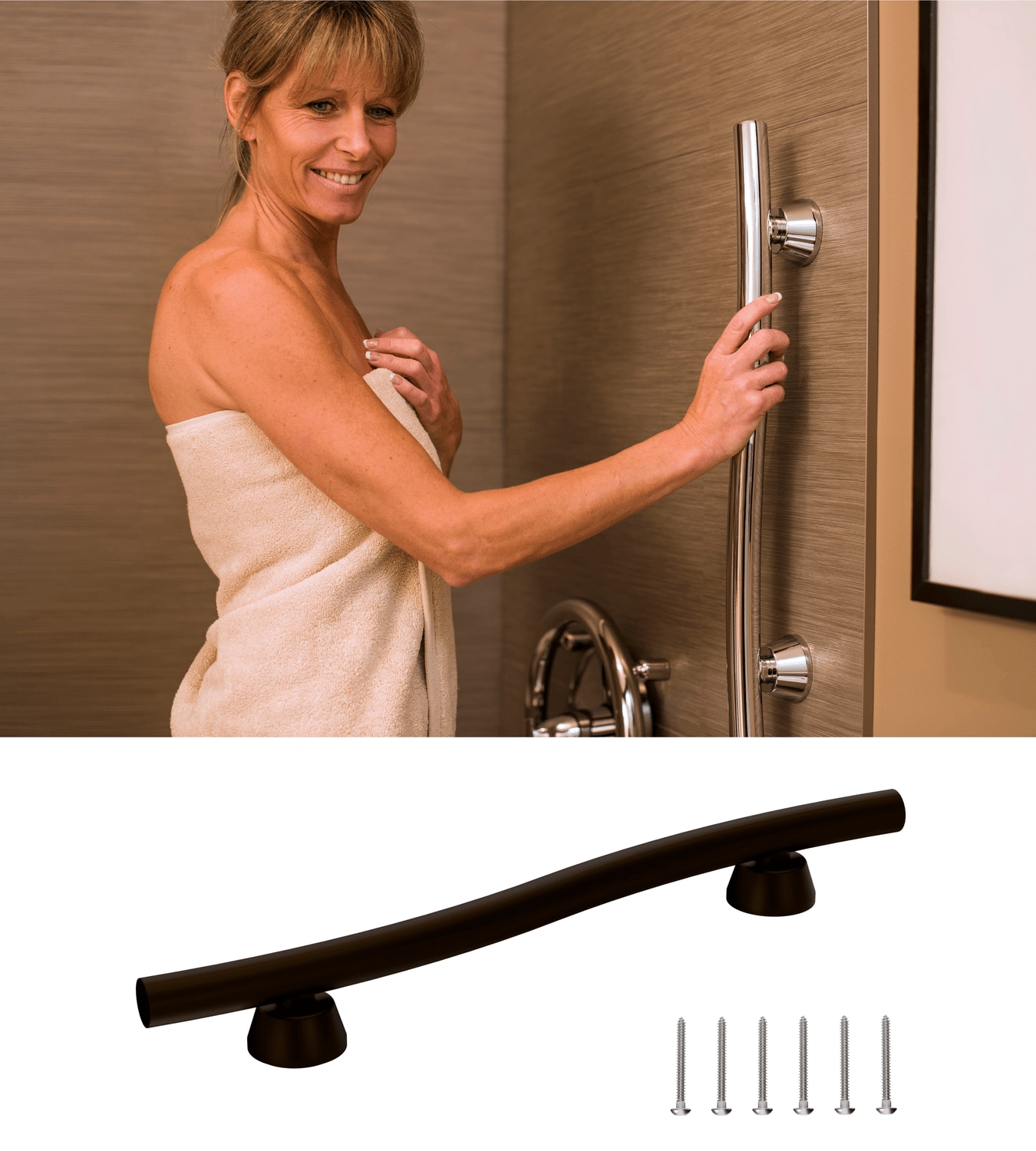 Invisia INV-ACB-ORB 20-in Oil Rubbed Bronze Wall mount ADA Compliant Grab Bar ( 500-lb Weight Capacity )
