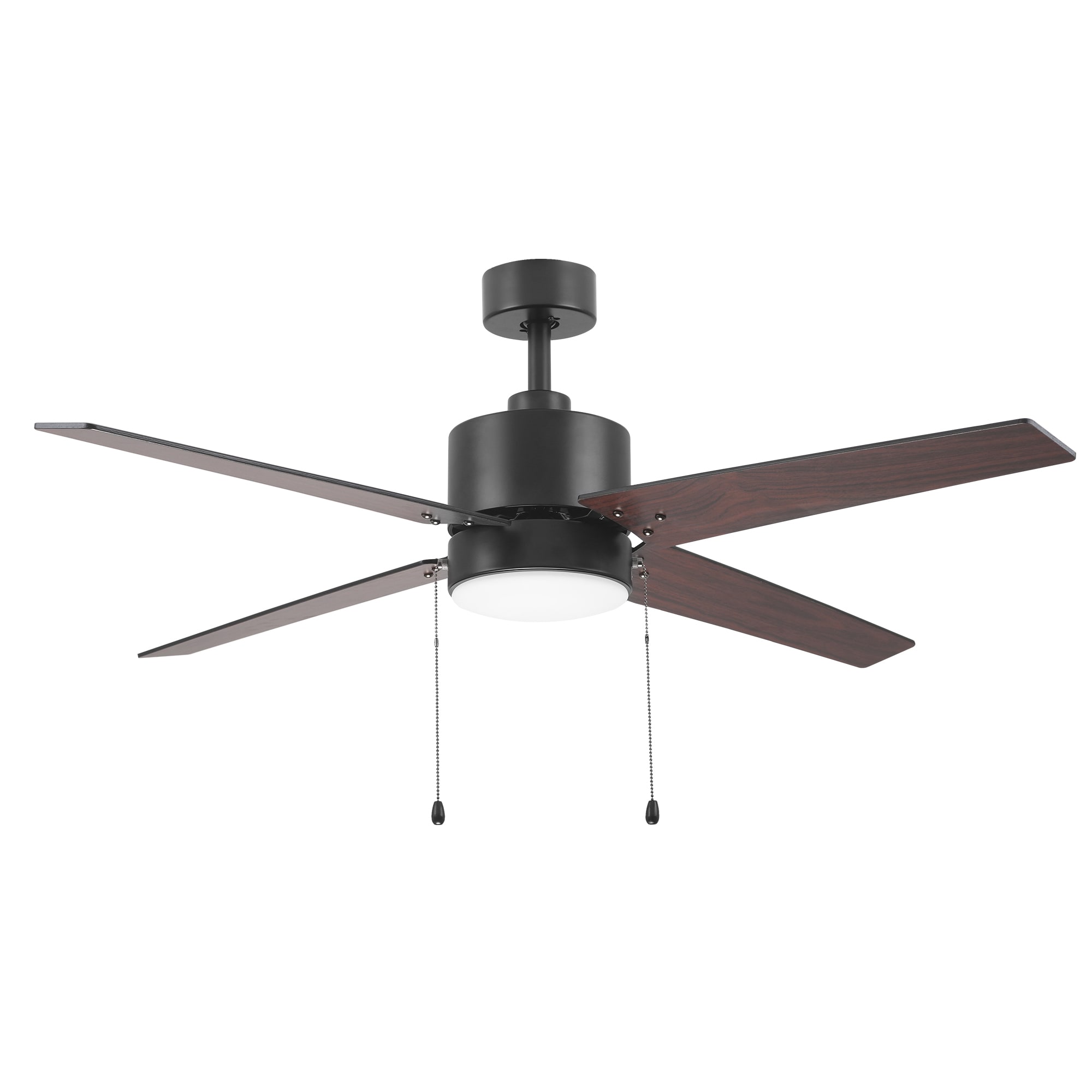 CARRO USA LWGA-524A3-L12-B4-1 Mabel 52-in Integrated LED Black with Cherry Wood Blades Ceiling Fan With Light ( 4 -Blade )
