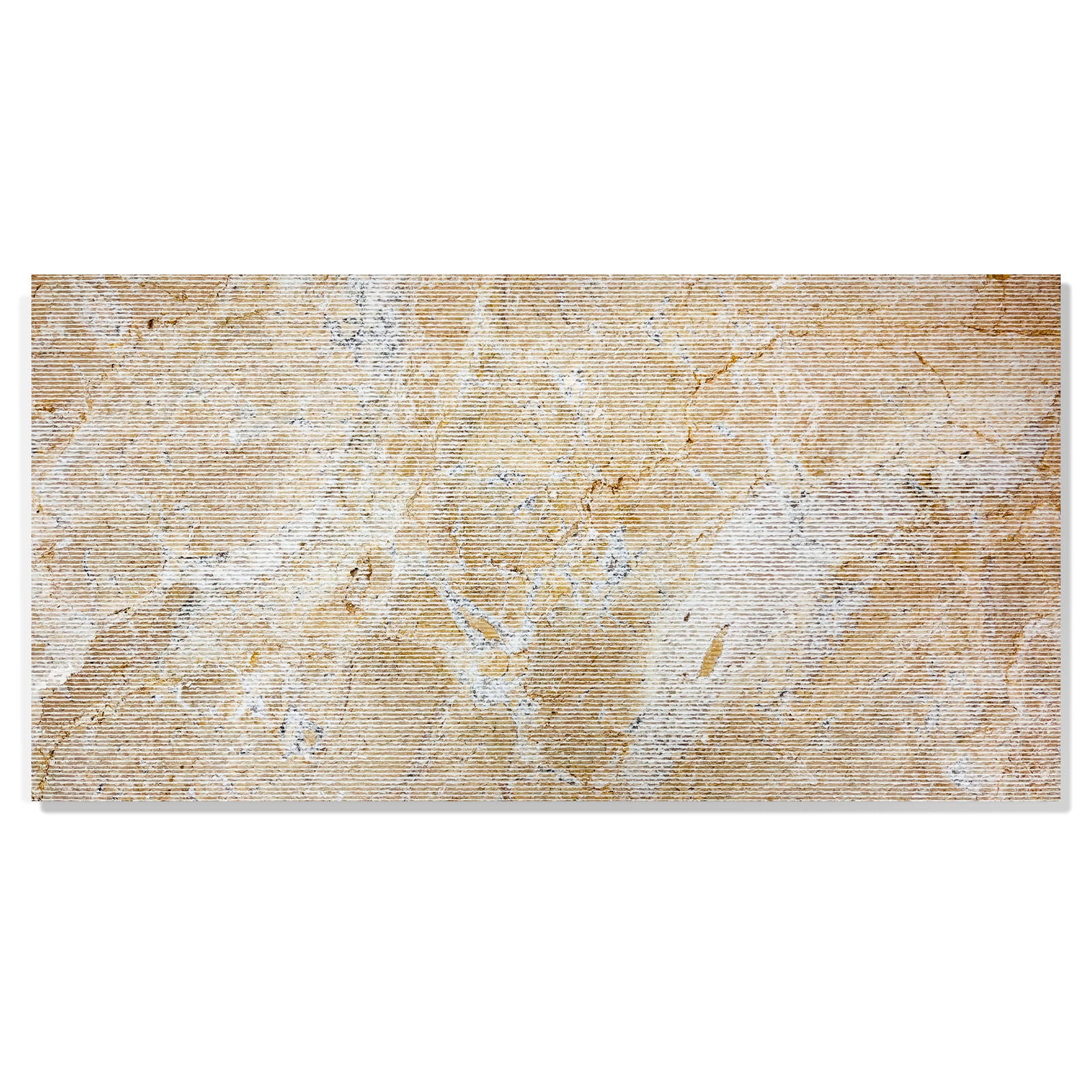 LUXEYARD 12x24 Gold Yellow Beige natural marble for wall FS textured finished 3D fluted marble natural stone genuine marble real marble 1 box 4 pcs #DS-M-BAC02684