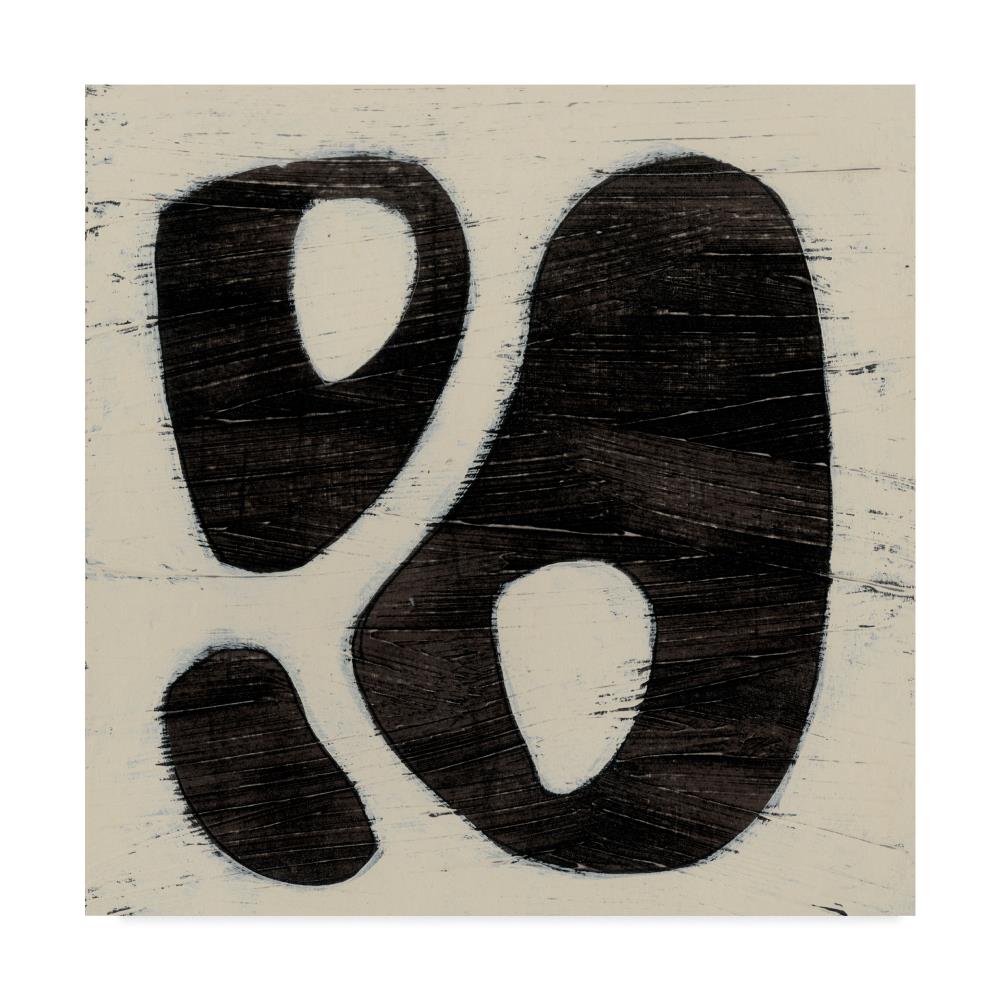 Trademark Fine Art WAG01086-C1818GG Hieroglyph Ix June Erica Vess Natural Wood Framed 18-in H x 18-in W Abstract Print on Canvas