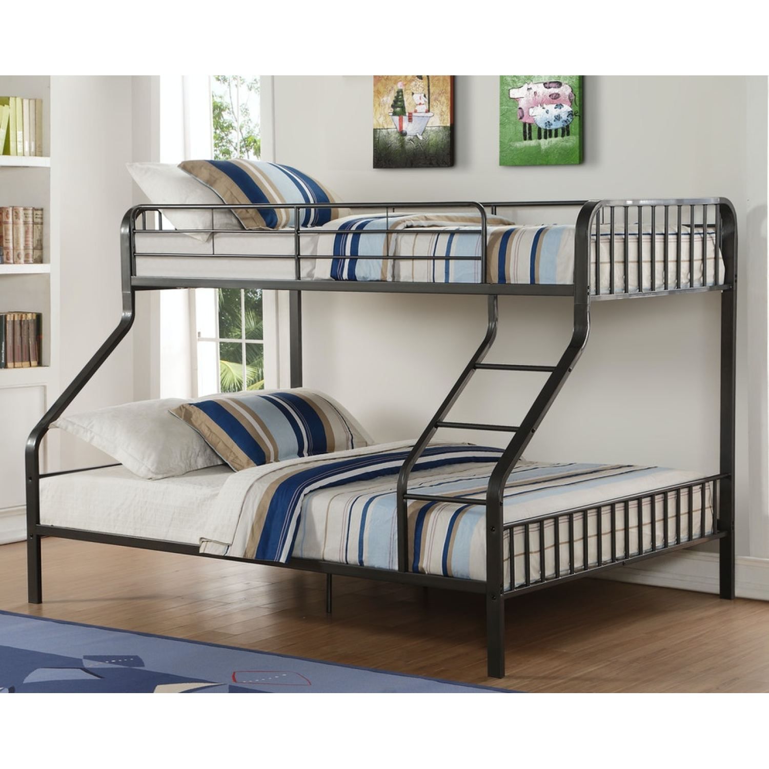 JASMODER Gunmetal Queen Composite Platform Bed in the Beds department ...